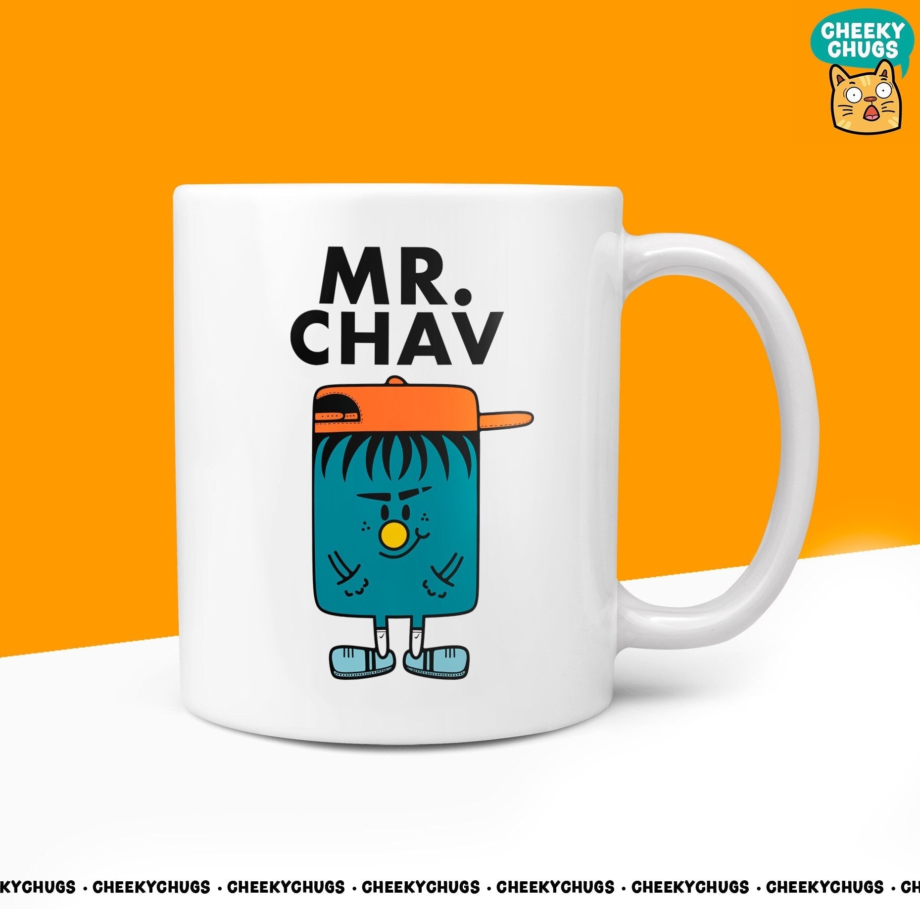 Novelty MR CHAV Mug Funny Men Mr Him Gift Secret Santa Present Unique Ceramic Novelty Office Birthday Christmas 10oz Coffee Tea Cup - CheekyChugs