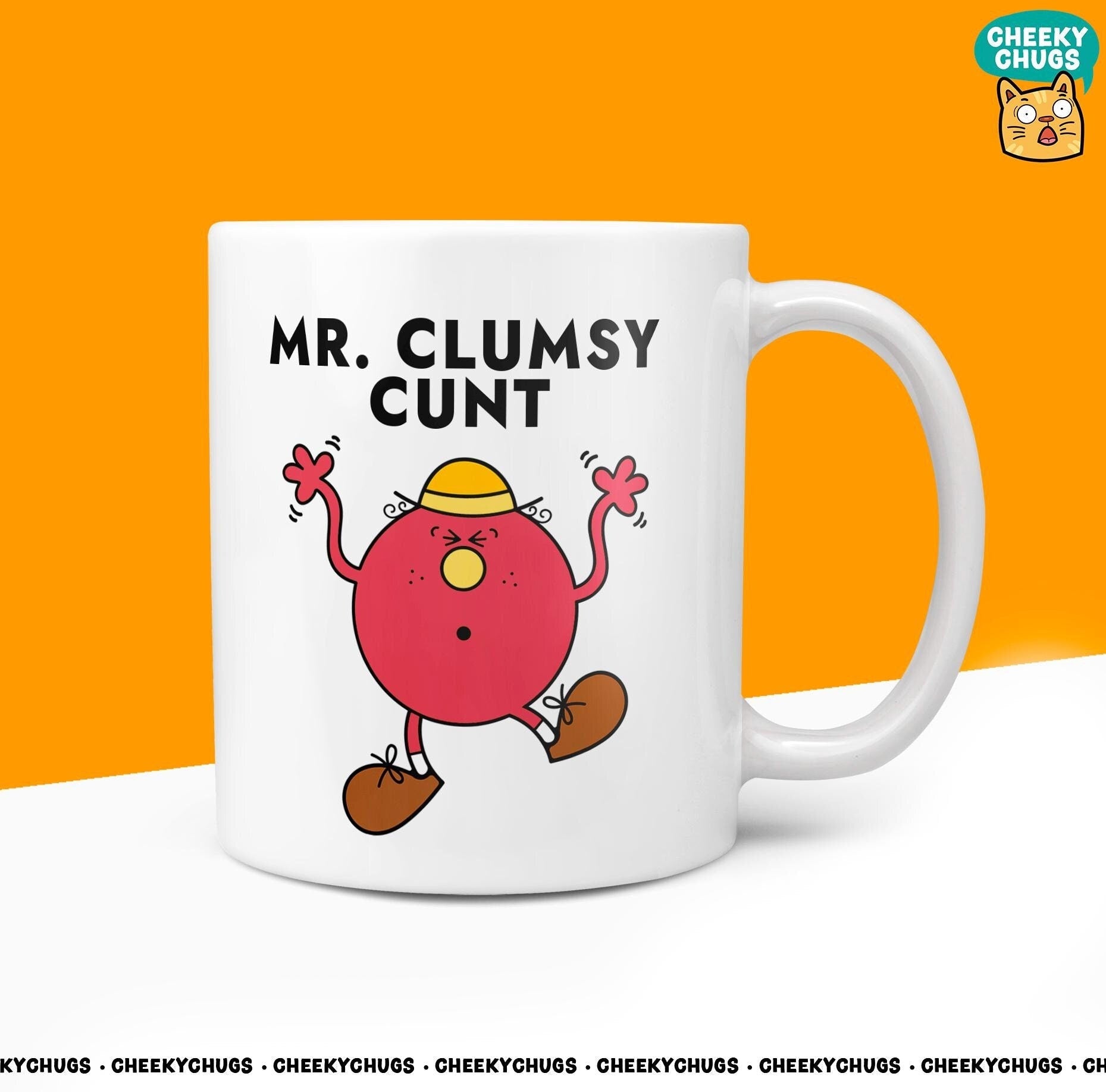 Novelty MR CLUMSY CUNT Mug Funny Men's Him Her Gift Secret Santa Present Ceramic Novelty Parody Birthday Christmas Tea Cup - CheekyChugs