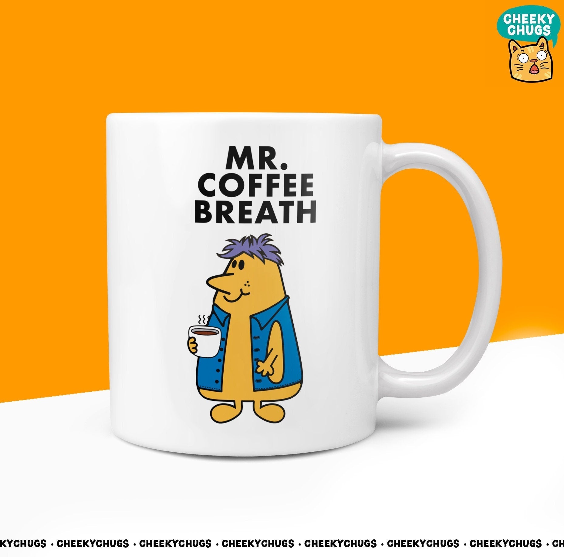 Novelty MR COFFEE BREATH Mug Funny Men Mr Him Gift Secret Santa Present Unique Penis Ceramic Novelty Office Birthday Christmas 10oz Cup - CheekyChugs