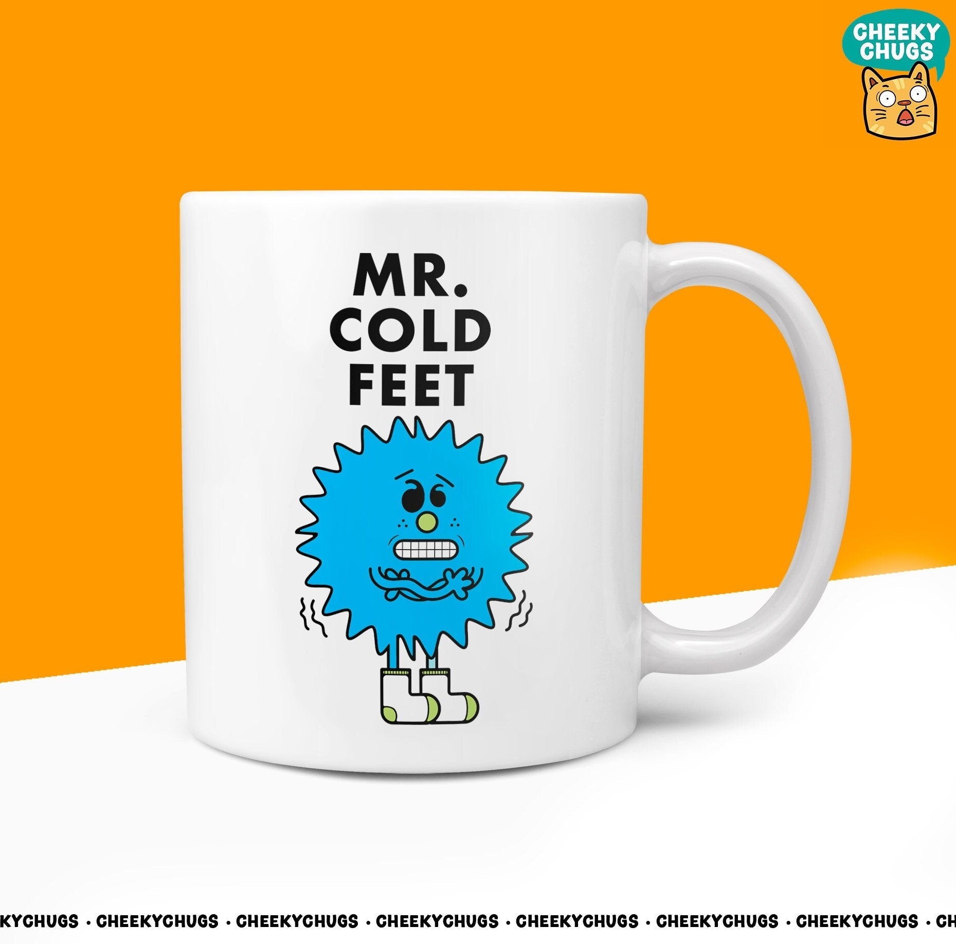 Novelty Mr COLD FEET Mug Funny Men Mr Him Gift Secret Santa Present Unique Ceramic Novelty Office Birthday Christmas 10oz Coffee Tea Cup - CheekyChugs