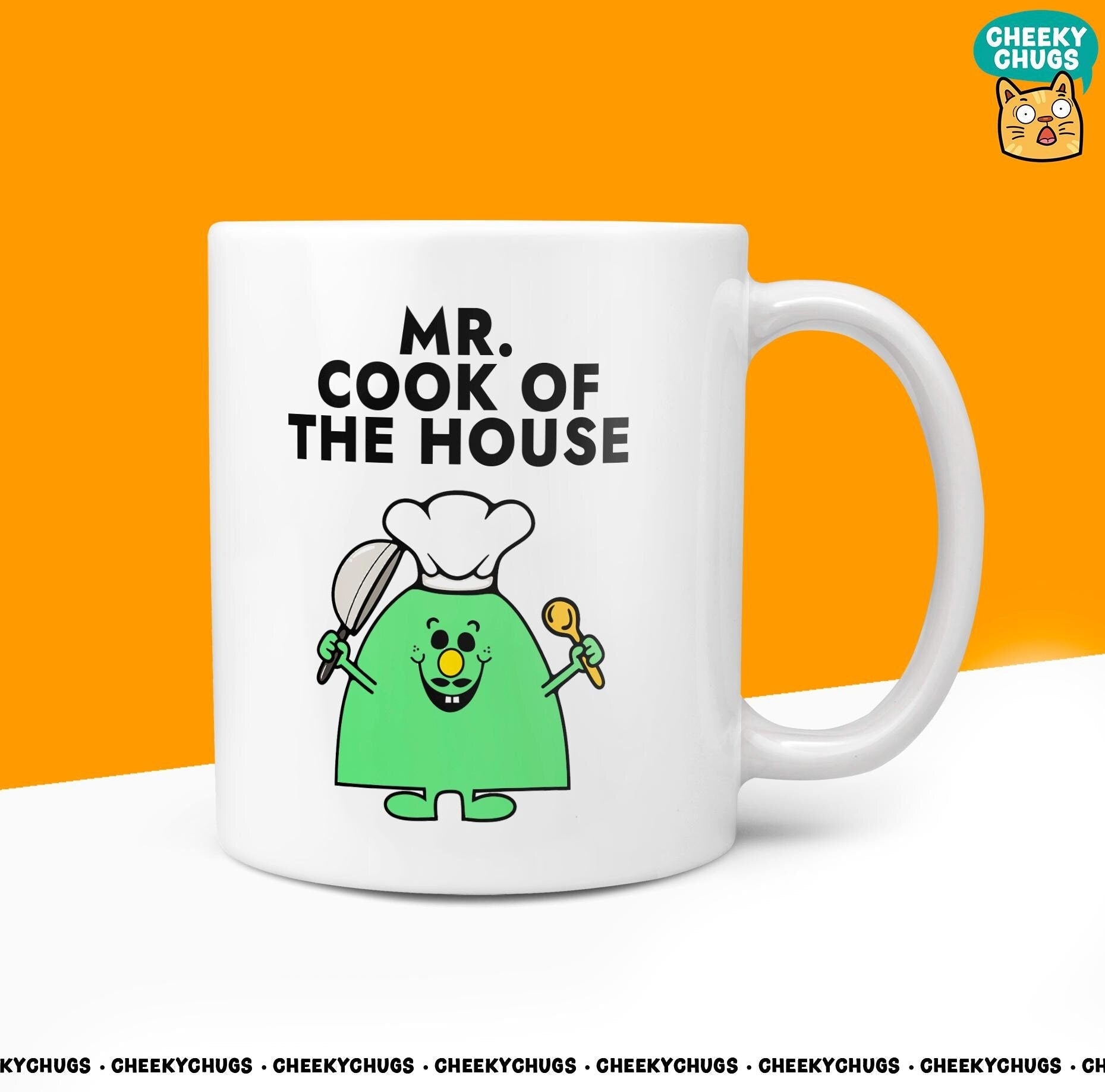 Novelty Mr COOK Of THE HOUSE Mug Funny Men Him Man Mens Gift Secret Santa Present Ceramic Novelty Parody Birthday Christmas Tea Cup - CheekyChugs