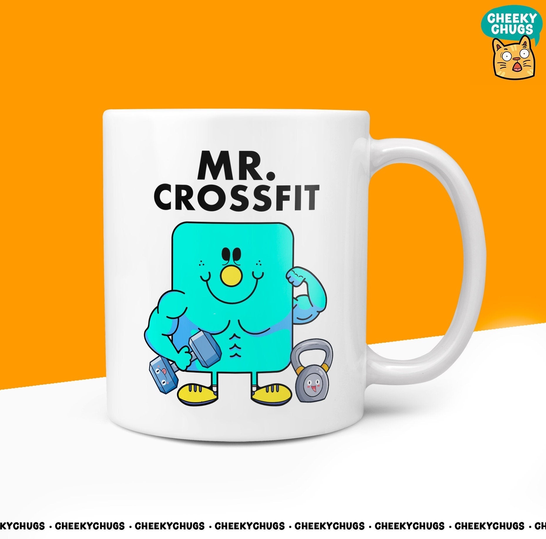 Novelty MR CROSSFIT 10oz Coffee Mug - Gift For Men Him Male Boyfriend Dad Gym Muscle Workout Gifts Birthday Christmas Gym Workout Present - CheekyChugs