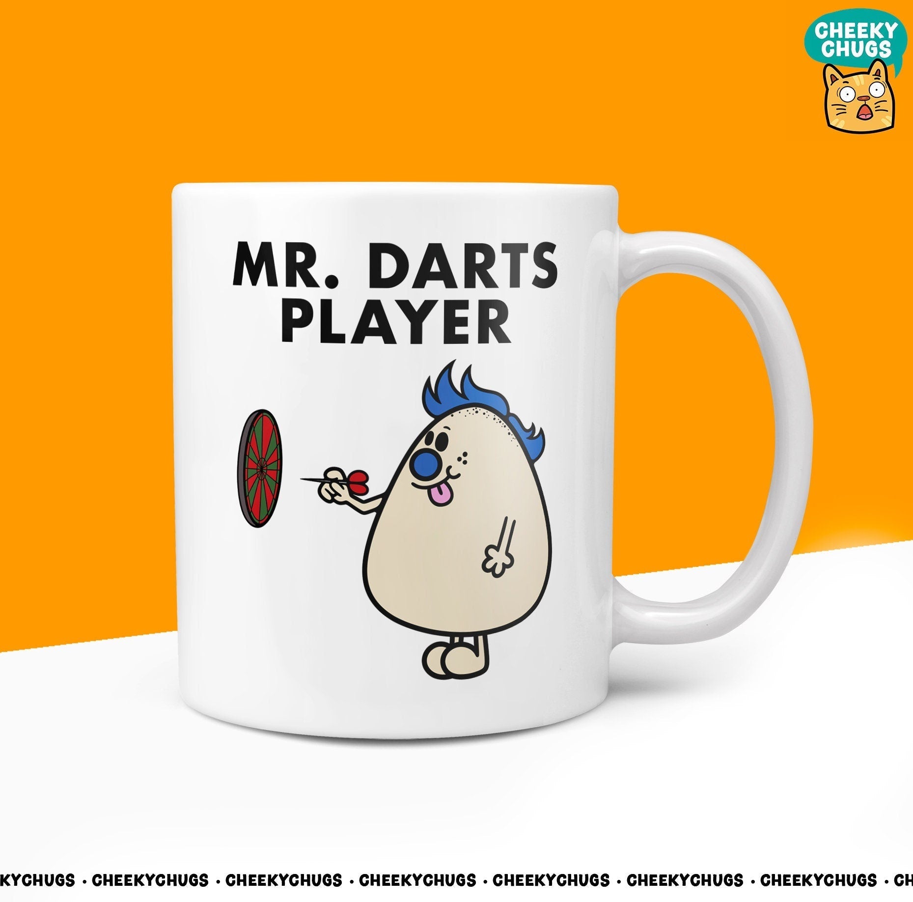 Novelty Mr DARTS PLAYER Mug Funny Men Mr Him Gift Secret Santa Present Unique Ceramic Novelty Office Birthday Christmas 10oz Coffee Tea Cup - CheekyChugs