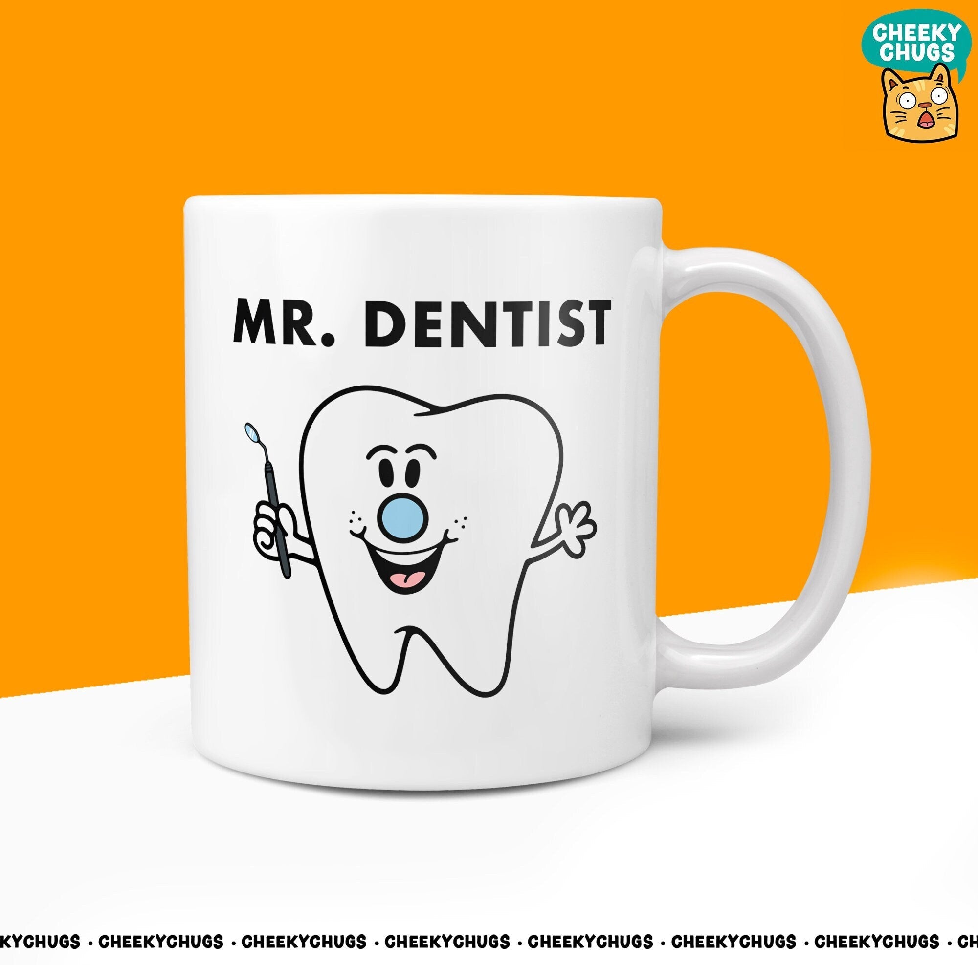 Novelty Mr DENTIST Mug Funny Men Mr Him Gift Secret Santa Present Unique Ceramic Novelty Office Birthday Christmas 10oz Coffee Tea Cup - CheekyChugs