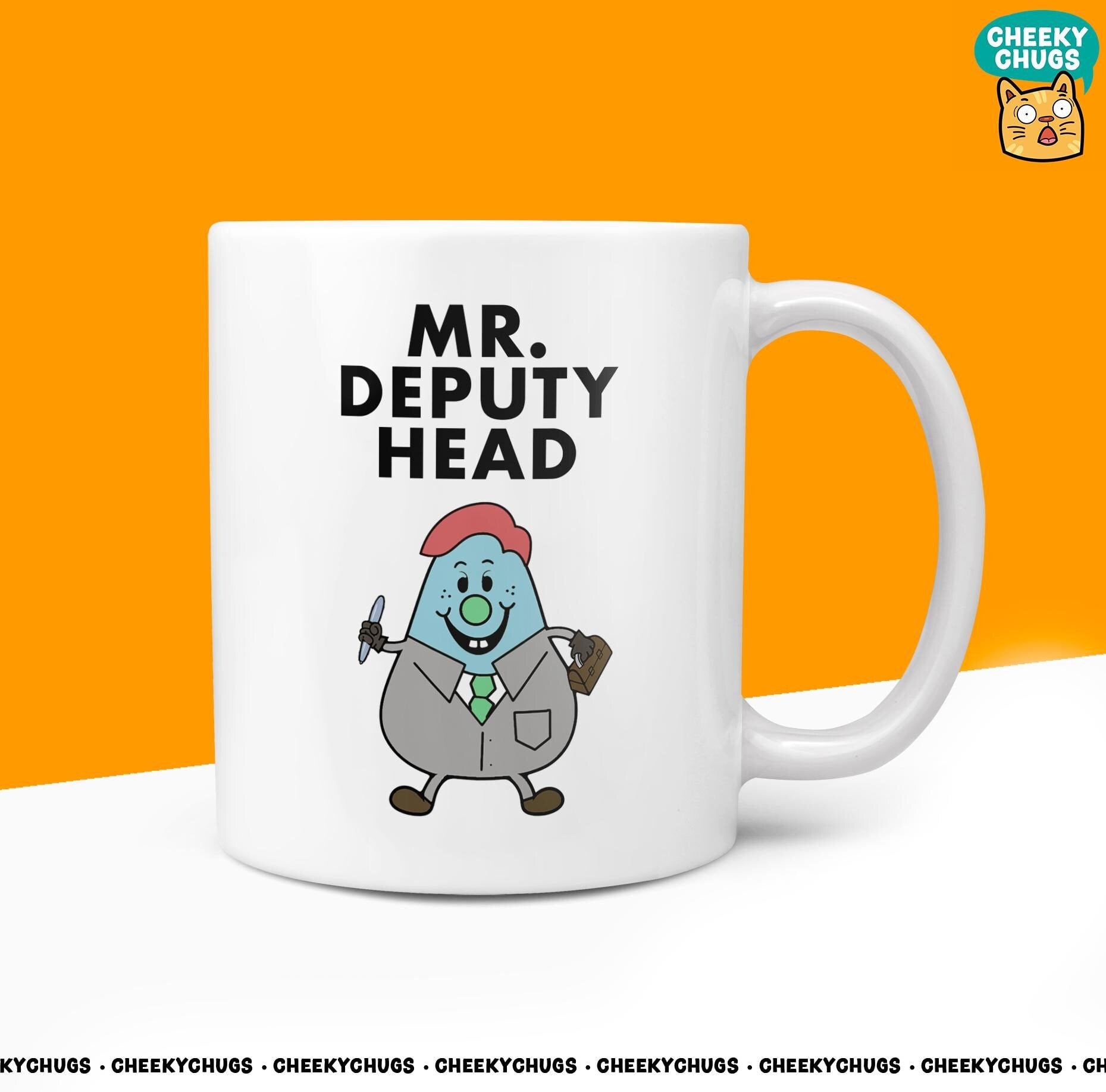 Novelty Mr DEPUTY HEAD Mug Funny Men Mr Him Gift Secret Santa Present Unique Ceramic Novelty Office Birthday Christmas 10oz Coffee Tea Cup - CheekyChugs