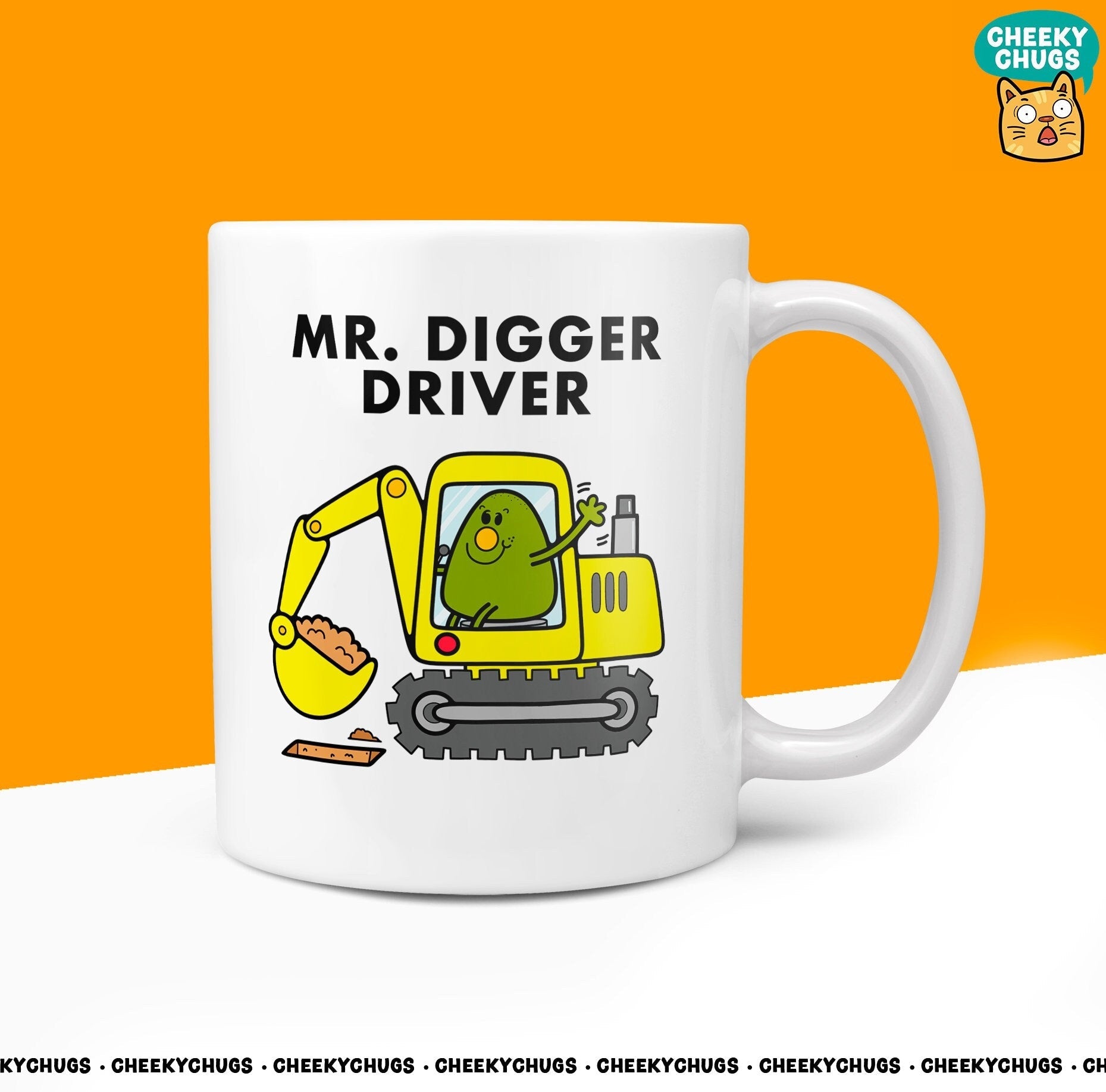 Novelty Mr DIGGER DRIVER 10oz Coffee Mug - Funny Men Male Cup For Digger Operator Job Man Christmas Birthday Friend Office Coffee Mug - CheekyChugs