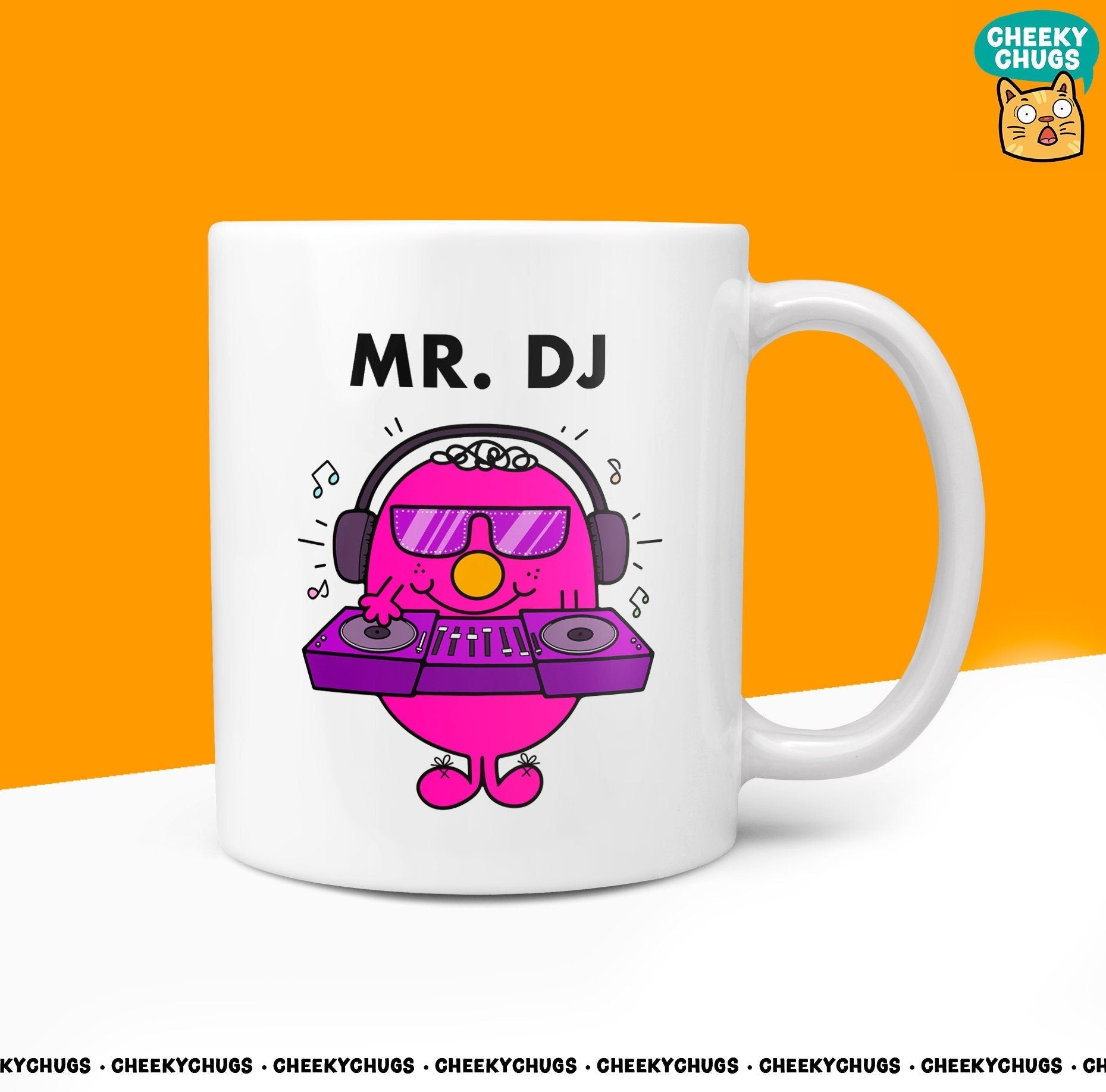 Novelty Mr DJ 10oz Coffee Mug - Funny Men Male Cup For Disc Jockey DJ Man Christmas Birthday Friend Office Coffee Mug - CheekyChugs