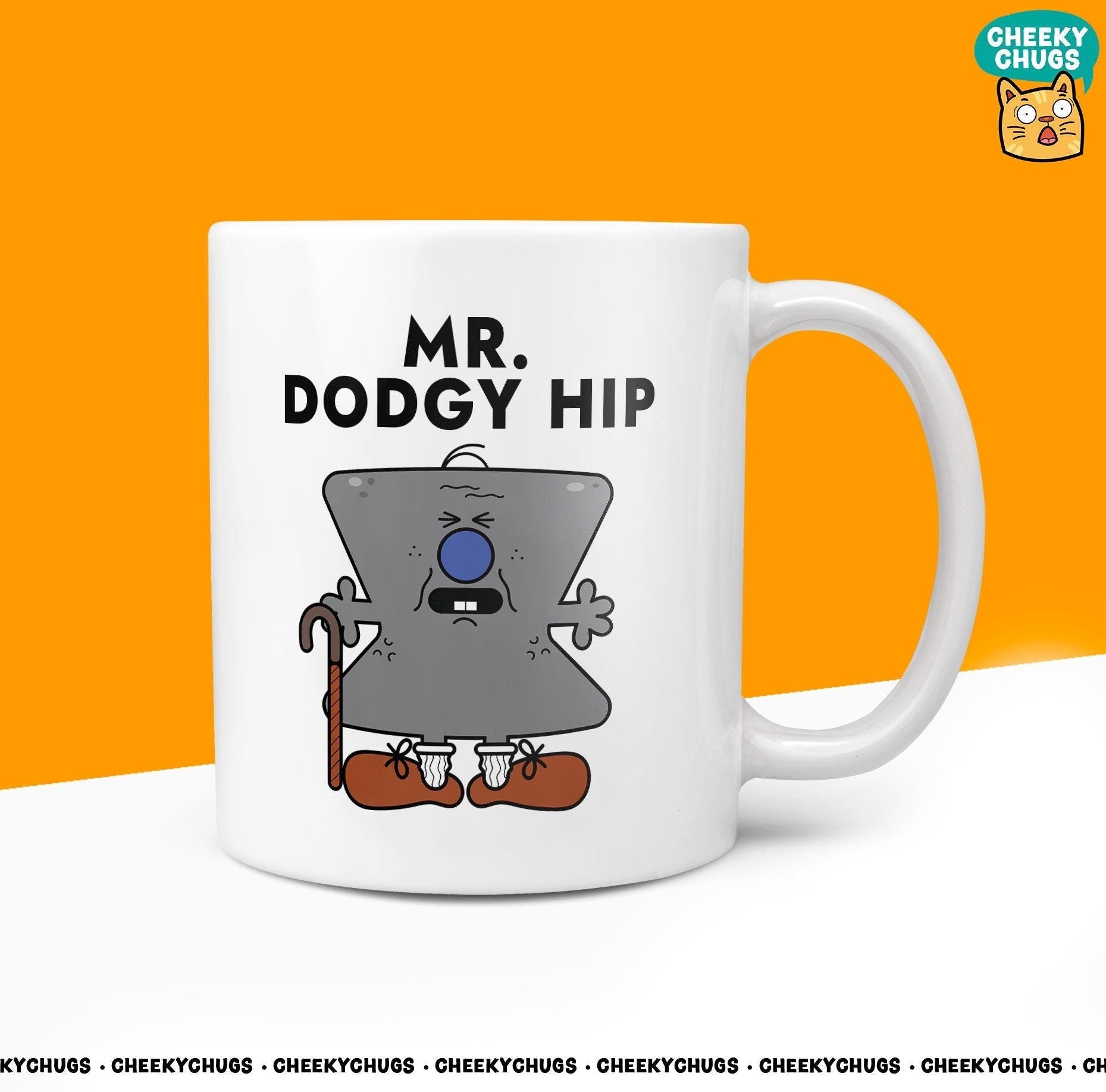 Novelty MR DODGY HIP Mug Funny Men Mr Him Gift Secret Santa Present Unique Ceramic Novelty Office Birthday Christmas Coffee Tea Cup - CheekyChugs