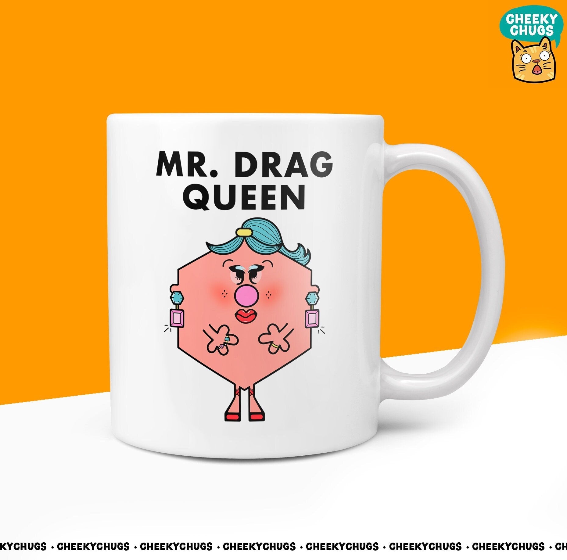 Novelty Mr DRAG QUEEN Mug Funny Men Mr Him Gift Secret Santa Present Unique Ceramic Novelty Office Birthday Christmas 10oz Coffee Tea Cup - CheekyChugs