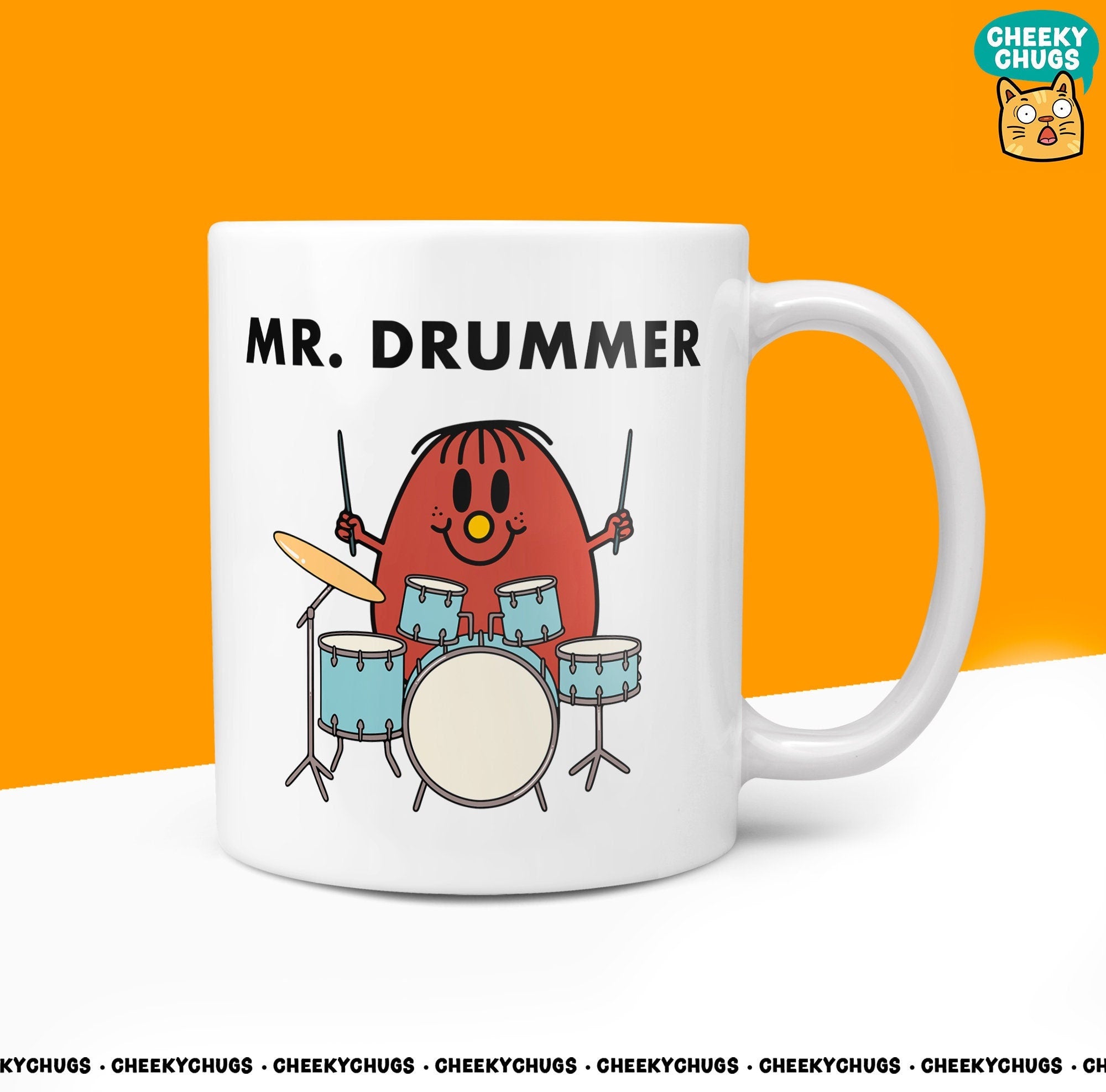 Novelty Mr DRUMMER Mug Funny Men Mr Him Gift Secret Santa Present Unique Ceramic Novelty Office Birthday Christmas 10oz Coffee Tea Cup - CheekyChugs