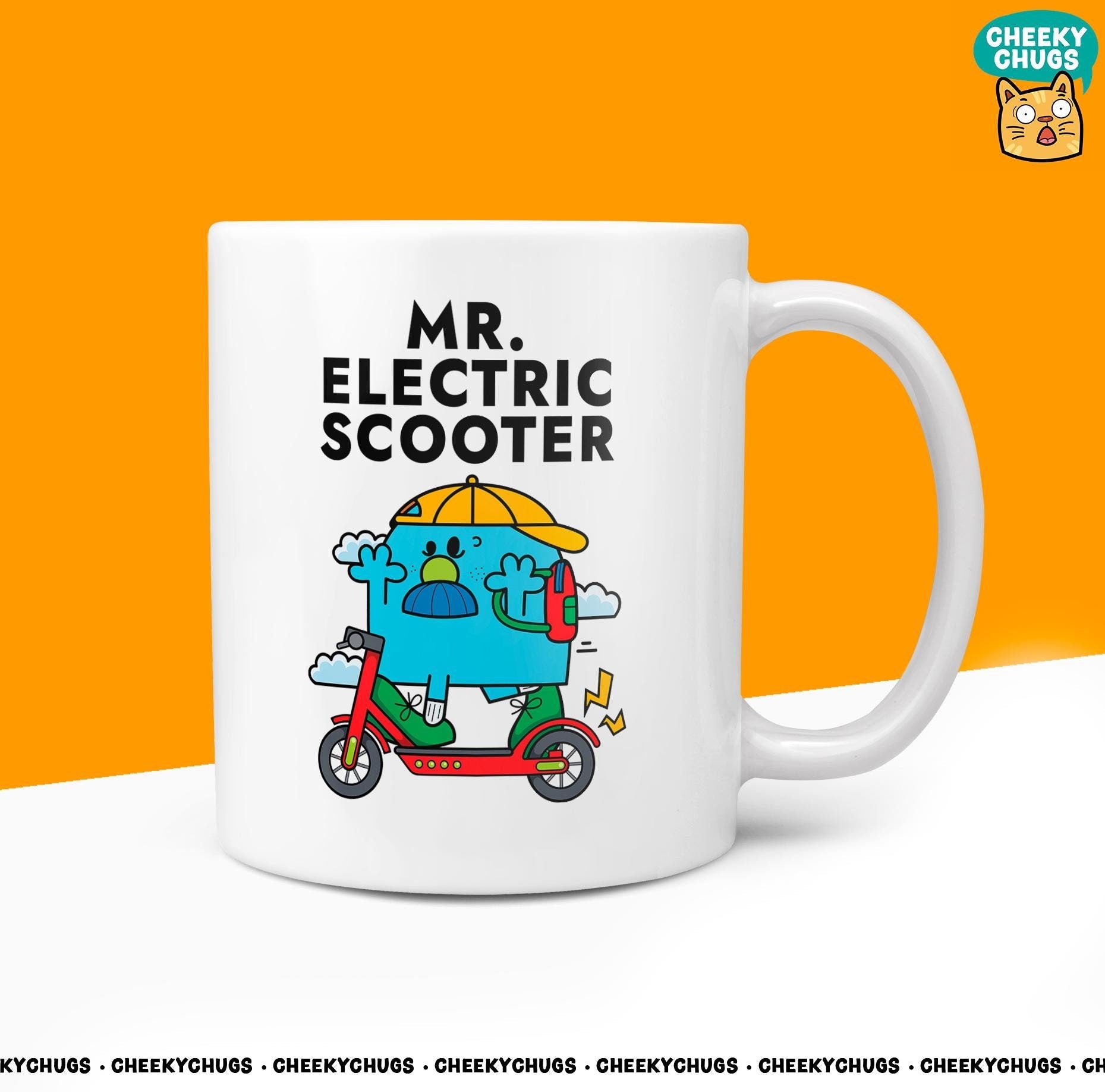 Novelty MR ELECTRIC SCOOTER Mug Funny Men Mr Him Gift Secret Santa Present Unique Ceramic Boyfriend Office Birthday Christmas Coffee Tea Cup - CheekyChugs