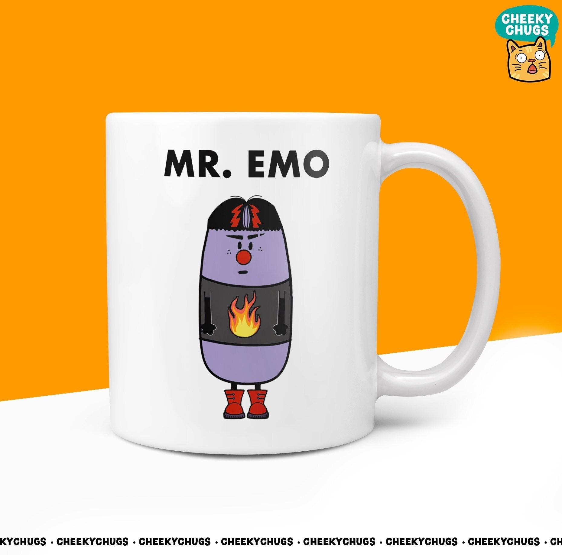 Novelty MR EMO Mug Funny Men Him Menss Gift Secret Santa Goth Present Unique Rude Ceramic Novelty Birthday Christmas 10oz - CheekyChugs