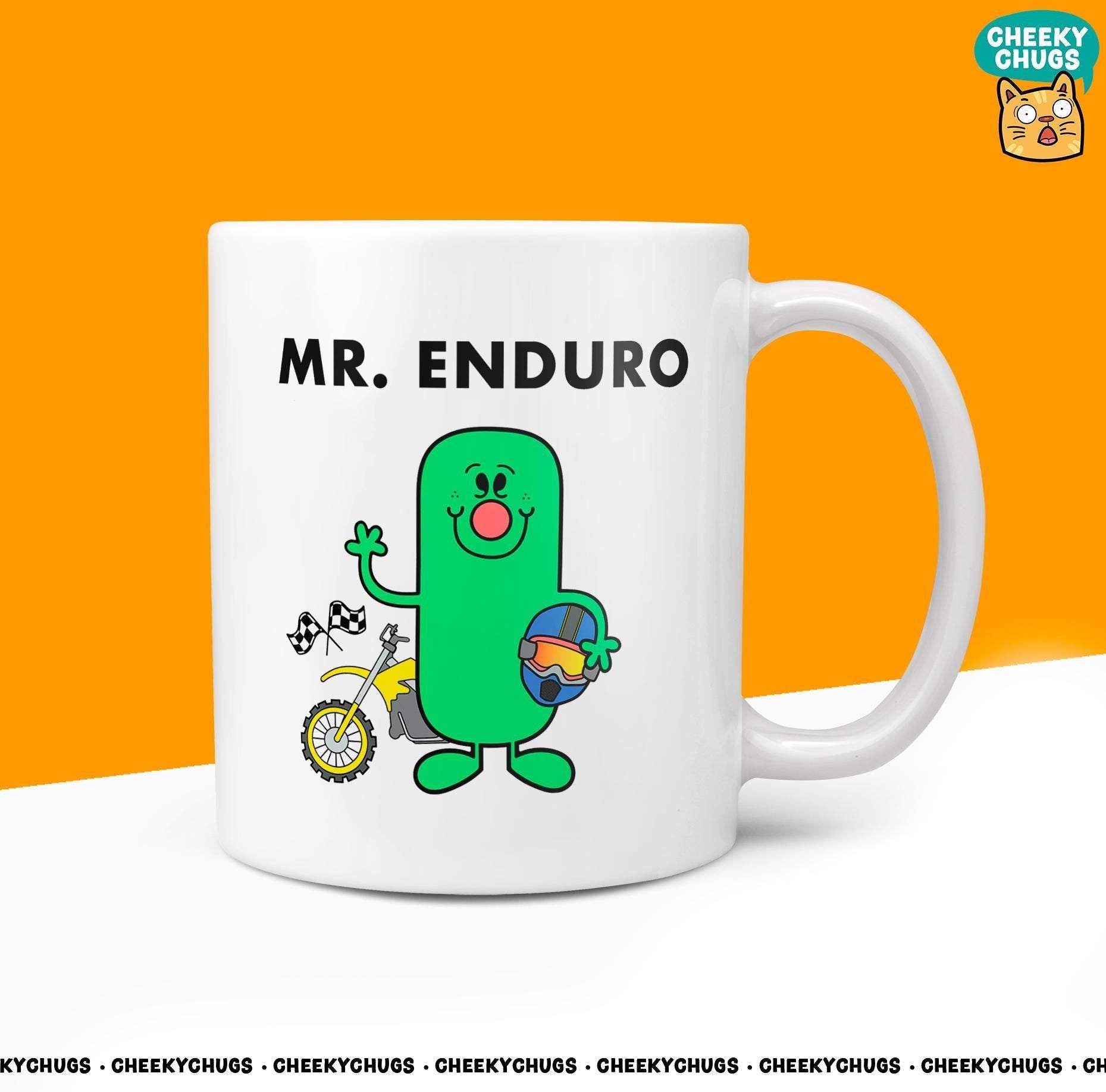 Novelty MR ENDURO Mug Funny Men Mr Him Gift Secret Santa Motocross Novelty Office Birthday Christmas 10oz Coffee Tea Cup - CheekyChugs