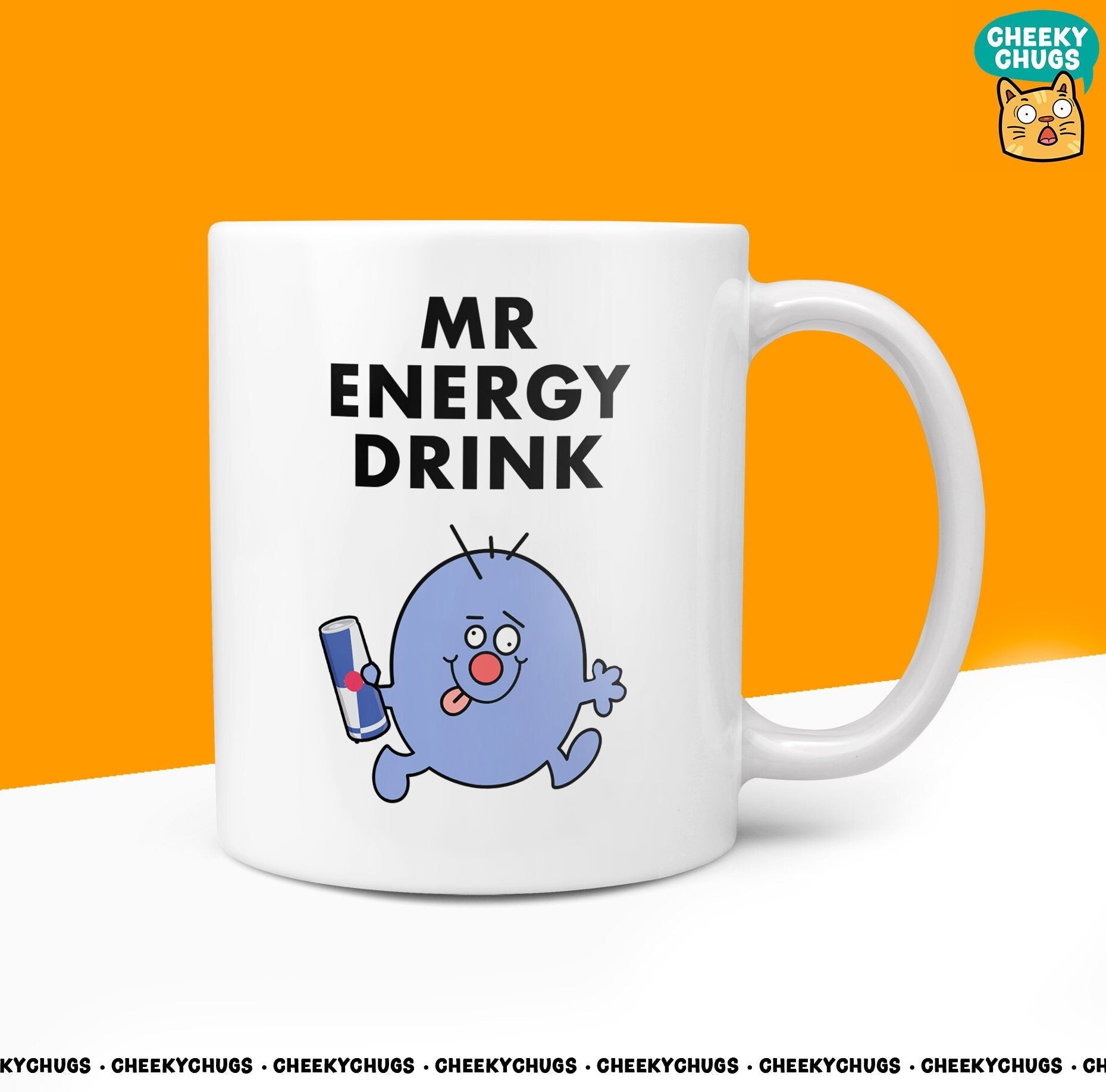 Novelty MR ENERGY DRINK 10oz Coffee Mug - Ideal Red Bull Inspired Gift for Men Monster Prime Drinker Birthday Christmas Gifts For Him - CheekyChugs
