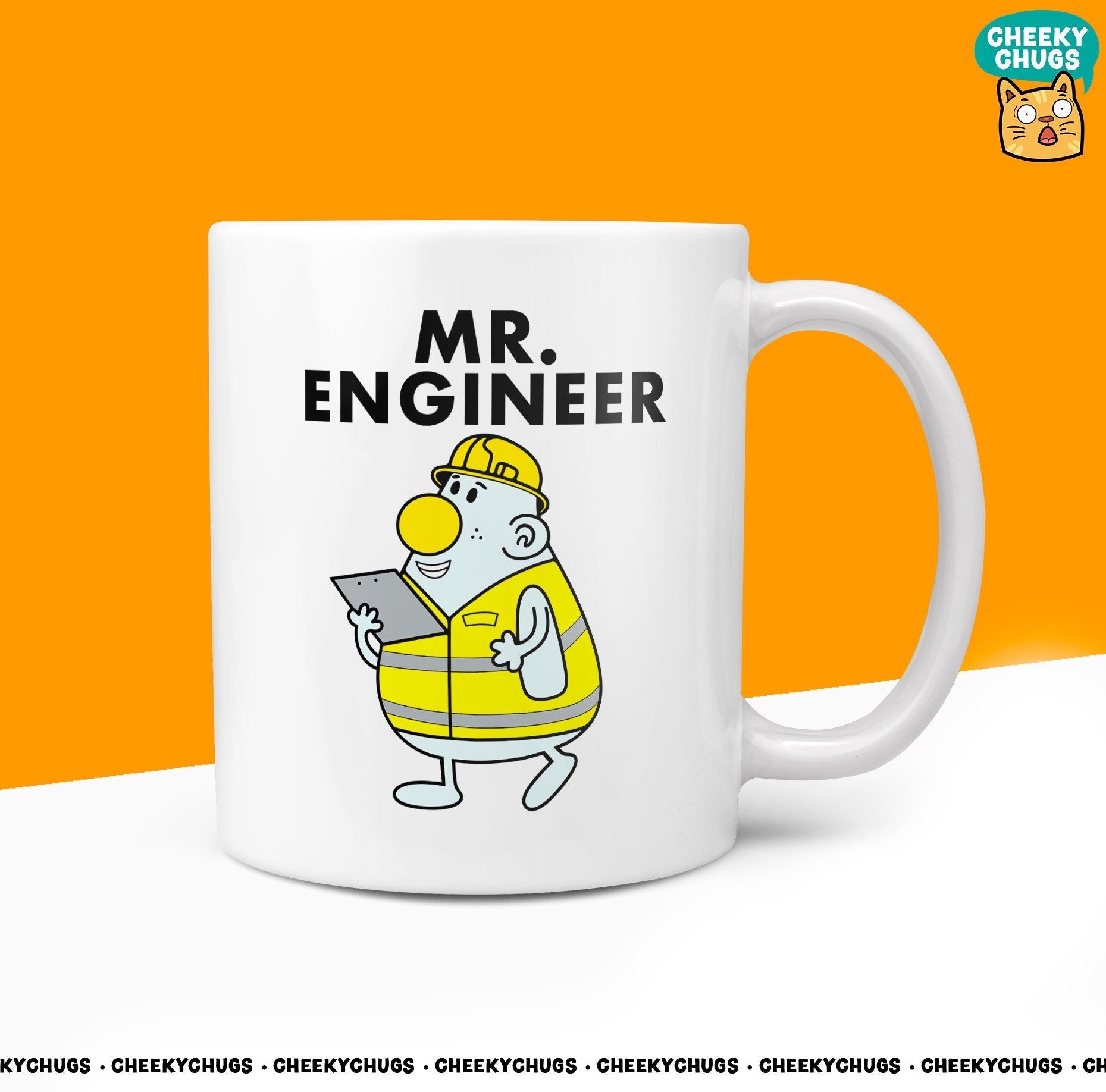 Novelty Mr ENGINEER 10oz Coffee Mug - Funny Men Male Cup For Secret Santa Christmas Birthday Engineering Friend Office Coffee Mug - CheekyChugs