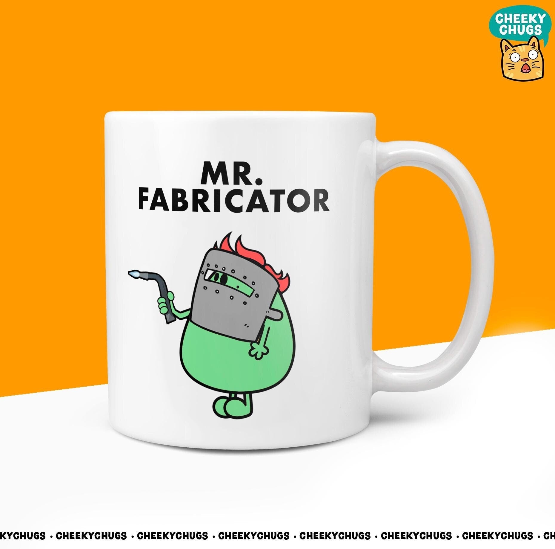 Novelty MR FABRICATOR 10oz Coffee Mug - Funny Men Him Male Character Cup For Welding Christmas Birthday Gift Present Friend Coffee Mugs - CheekyChugs