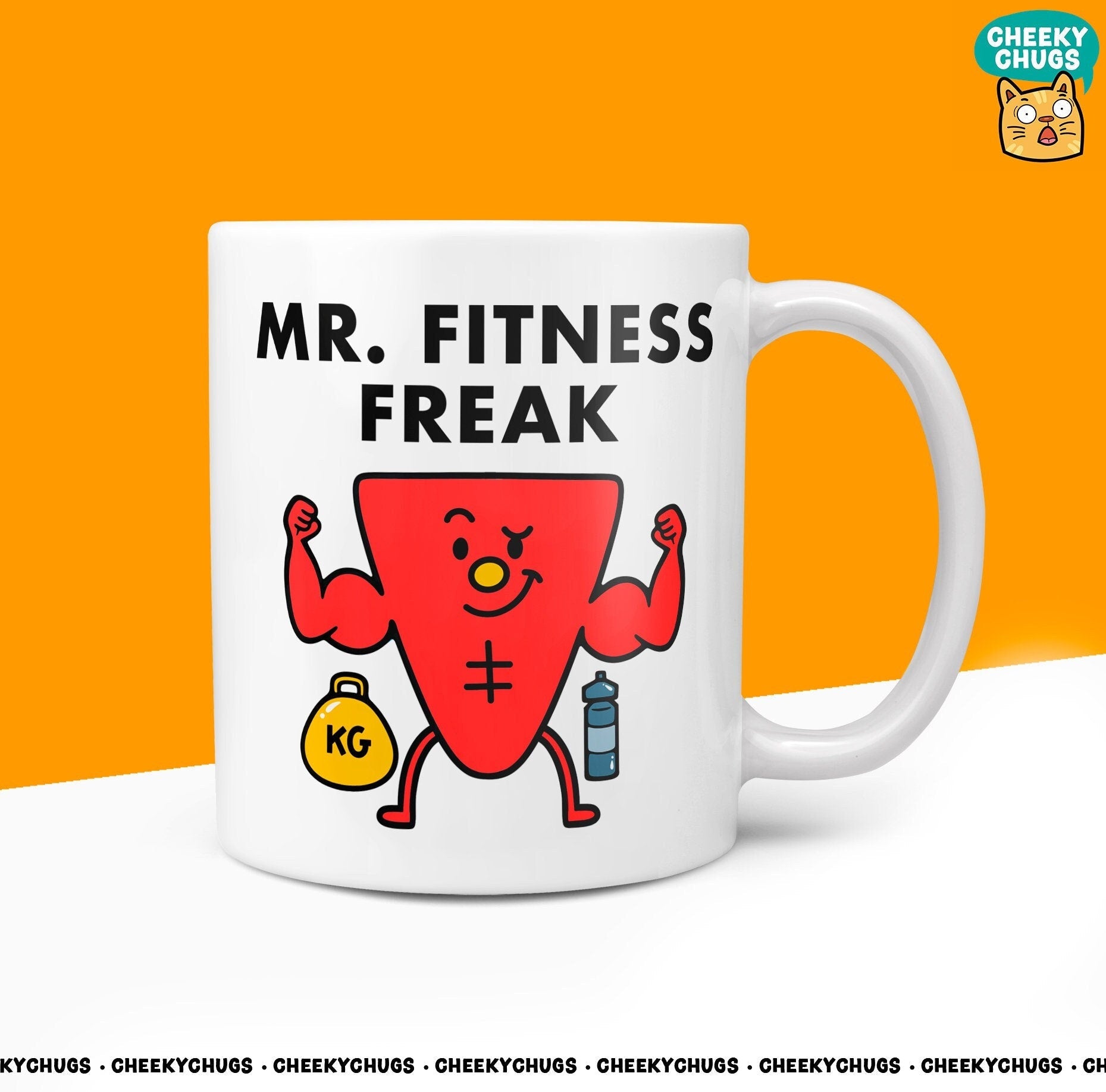 Novelty Mr FITNESS FREAK Mug Funny Men Mr Him Gift Secret Santa Present Unique Ceramic Novelty Office Birthday Christmas 10oz Coffee Tea Cup - CheekyChugs