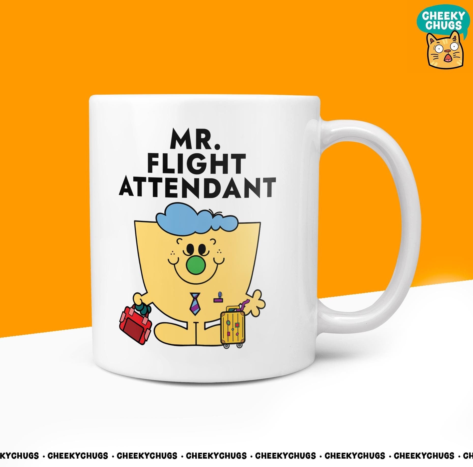 Novelty MR FLIGHT ATTENDANT 10oz Coffee Mug - Plane Flight Air Hostess Host Trolley Aviation Gifts Him Men Male Birthday Christmas Present - CheekyChugs