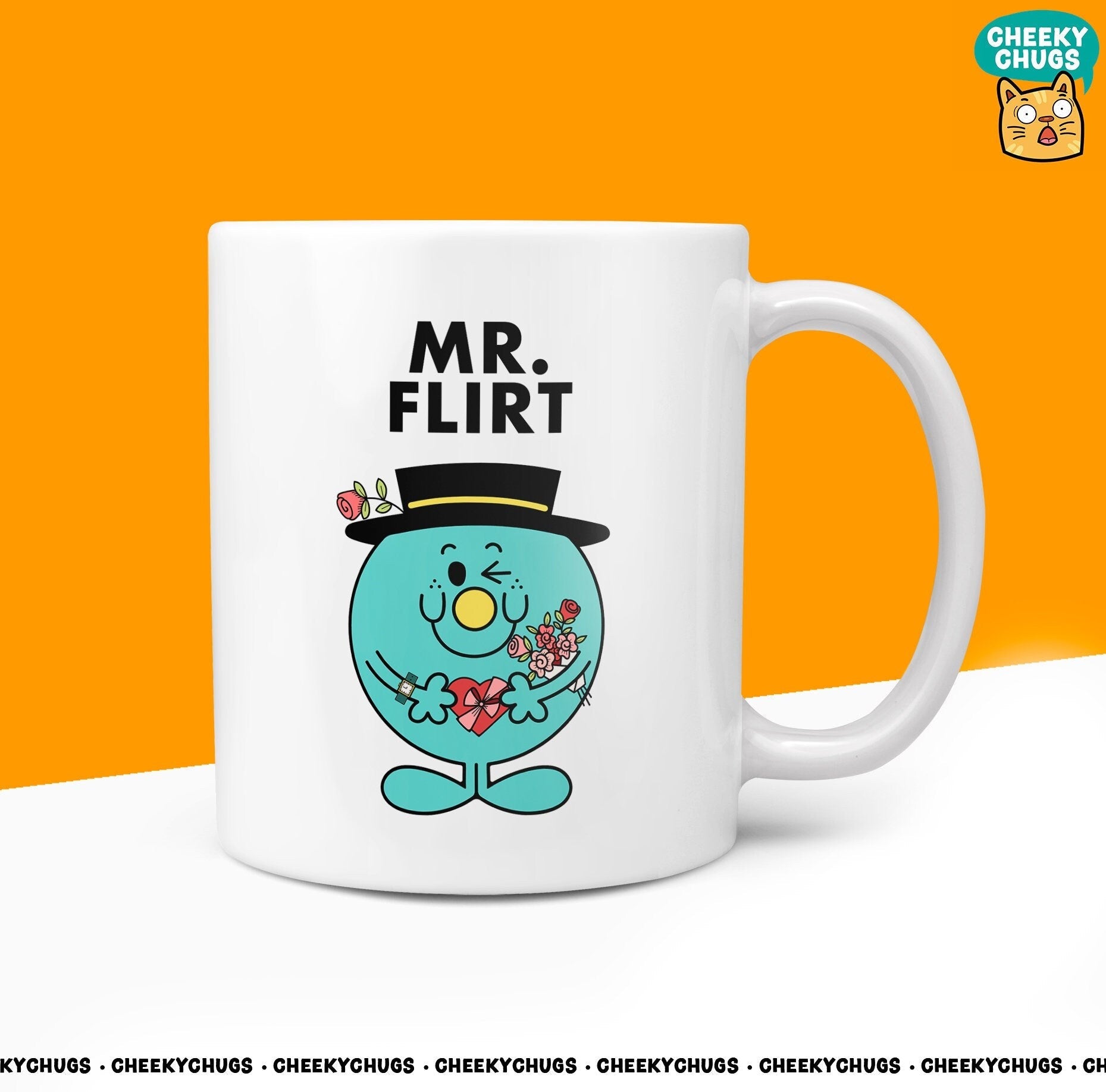 Novelty MR FLIRT Mug Funny Men Mr Him Gift Valentines Present Unique Boyfriend Husband Office Birthday Gifts 10oz Coffee Tea Cup - CheekyChugs