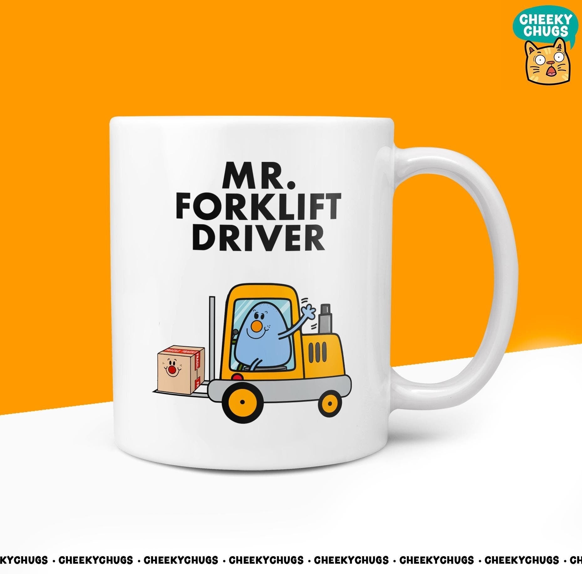 Novelty Mr FORKLIFT DRIVER 10oz Coffee Mug - Funny Men Male Cup For Digger Operator Job Man Christmas Birthday Friend Office Coffee Mug - CheekyChugs