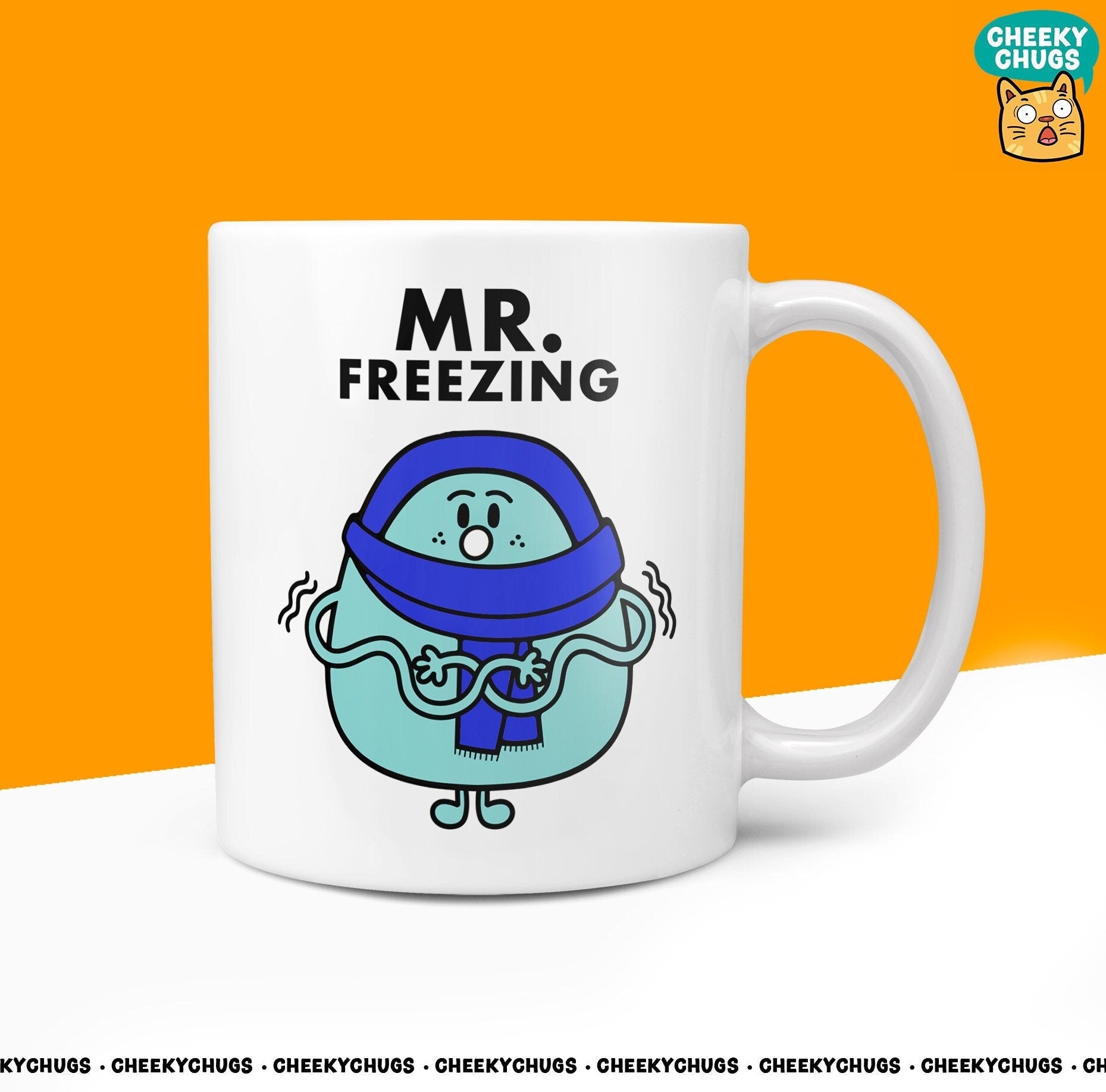 Novelty MR Freezing : 10oz Coffee Mug - Warming Gift for Men Who Feel the Chill, Mr Unique Office Design for Him Always Cold - CheekyChugs