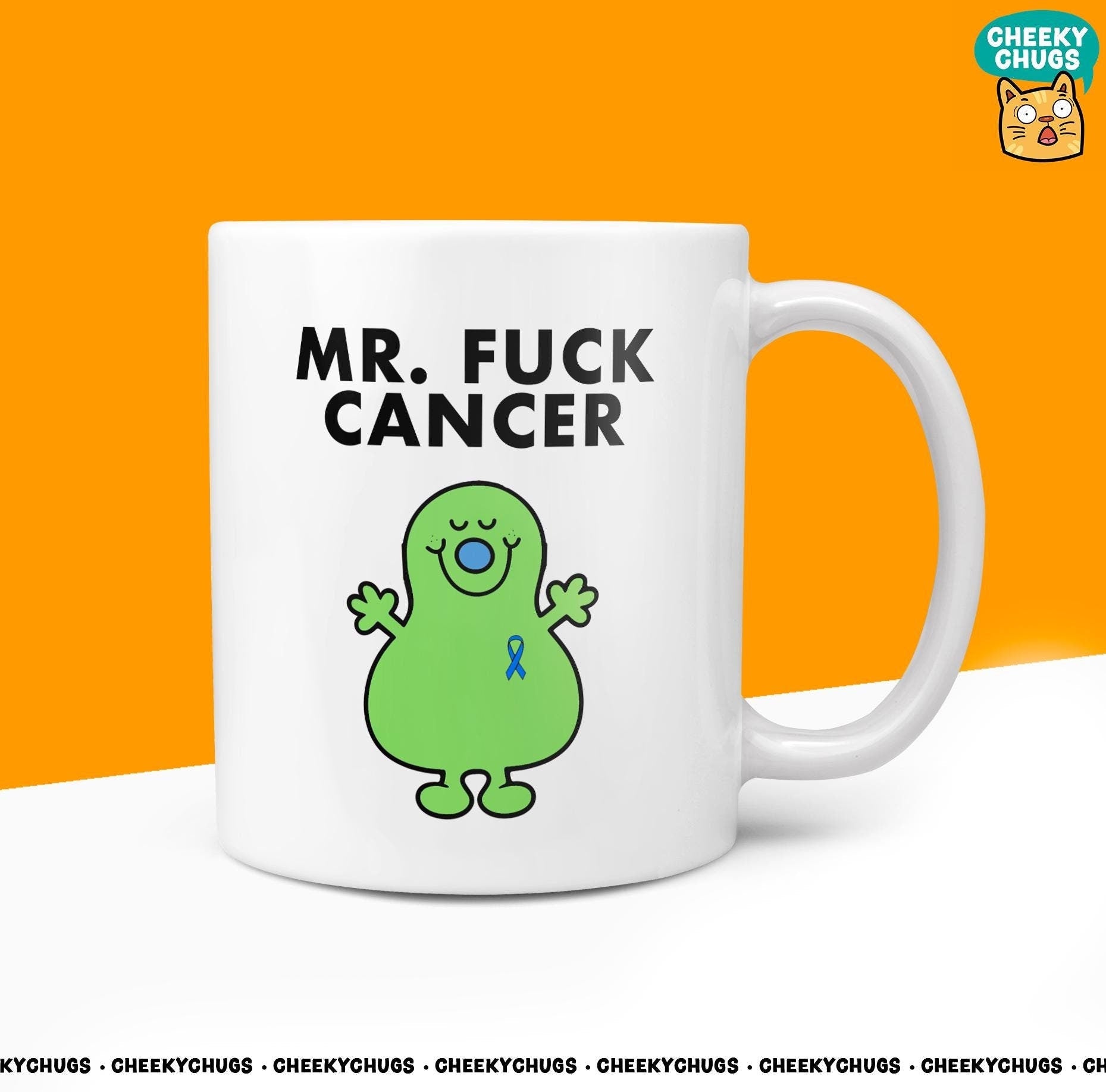 Novelty Mr FUCK CANCER Mug Funny Men Mr Him Gift Secret Santa Present Unique Ceramic Novelty Office Birthday Christmas 10oz Coffee Tea Cup - CheekyChugs