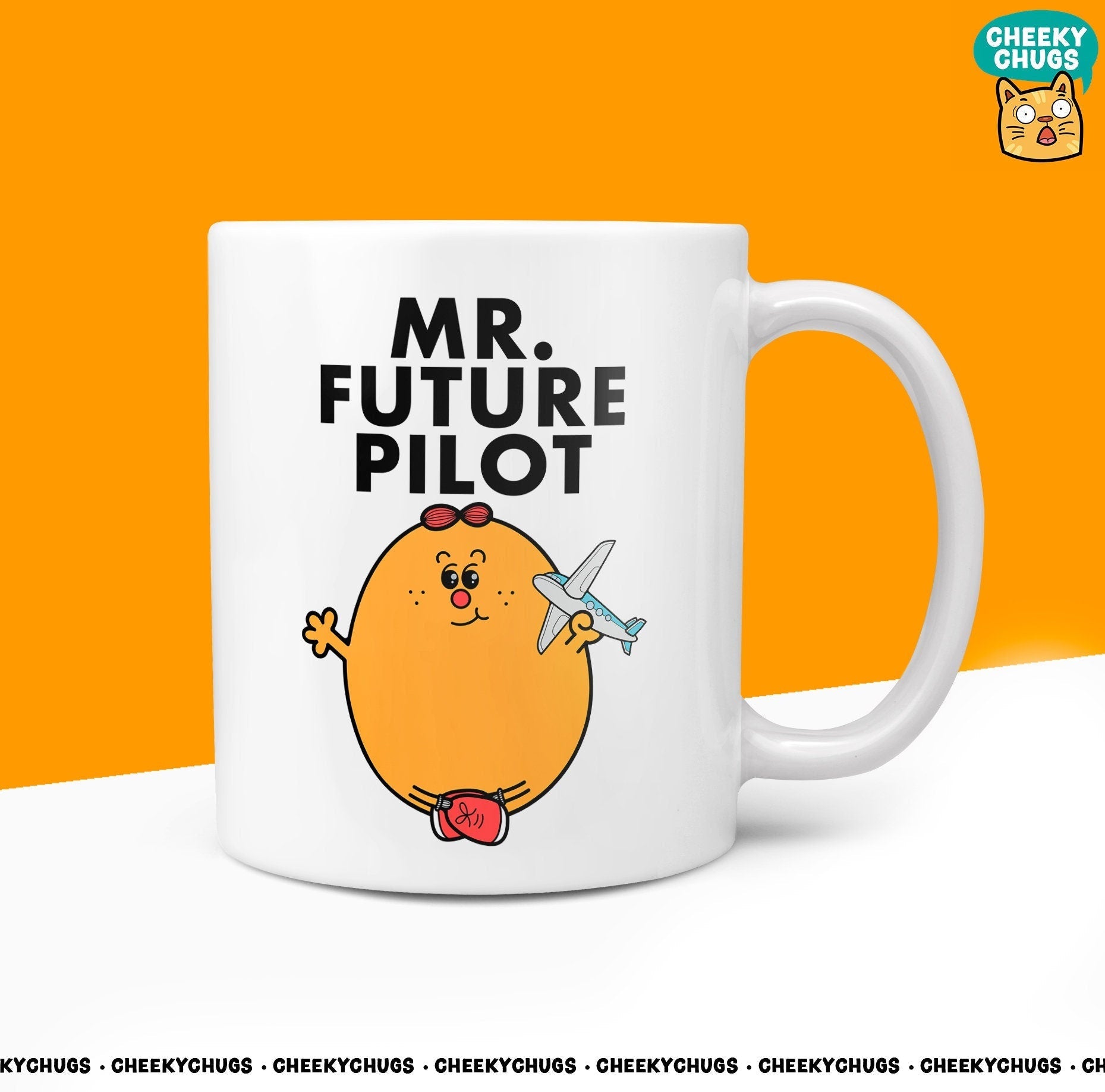 Novelty MR FUTURE PILOT Mug Funny Men Male Man Gift Secret Santa Present Ceramic Novelty Office Birthday Christmas 10oz Coffee Tea Cup - CheekyChugs