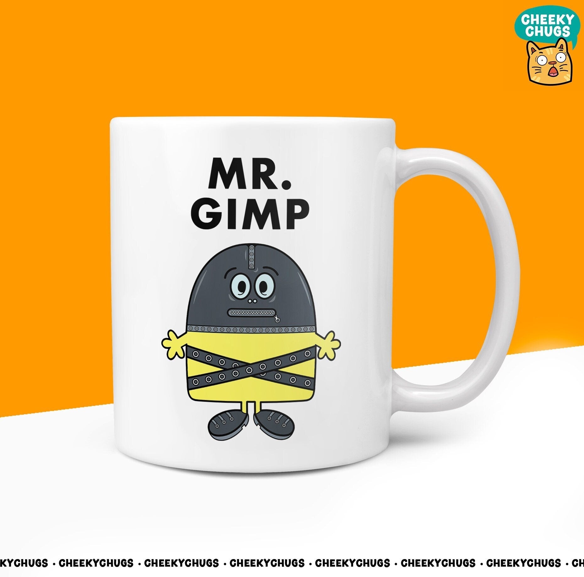 Novelty Mr GIMP Mug Funny Men Mr Him Gift Secret Santa PVC Inspired Sexy Novelty Office Birthday Christmas 10oz Coffee Tea Cup - CheekyChugs