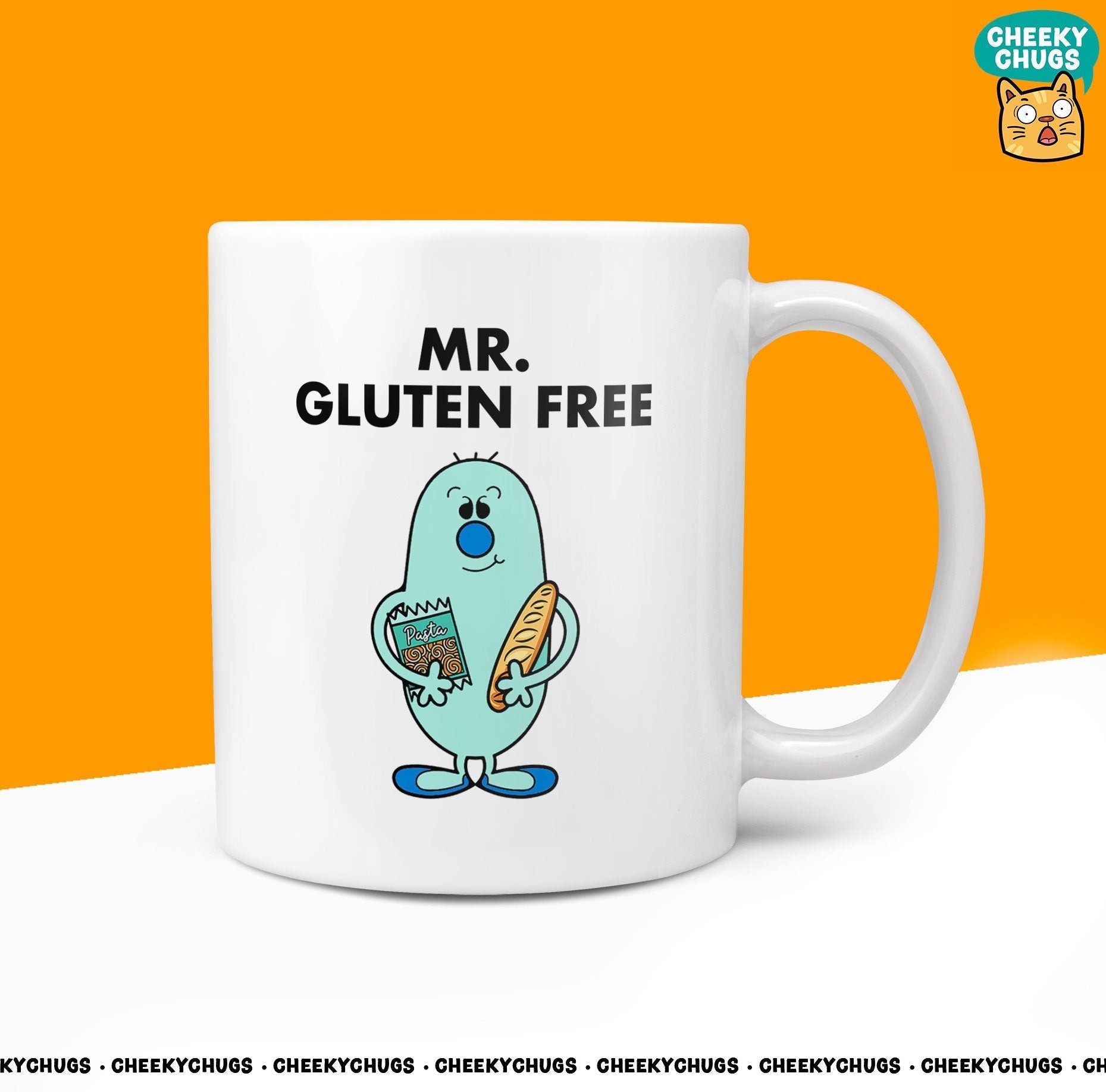 Novelty MR GLUTEN FREE Mug Funny Men Him Male Gift Secret Santa Present Ceramic Novelty Birthday Christmas 10oz Coffee Cup - CheekyChugs