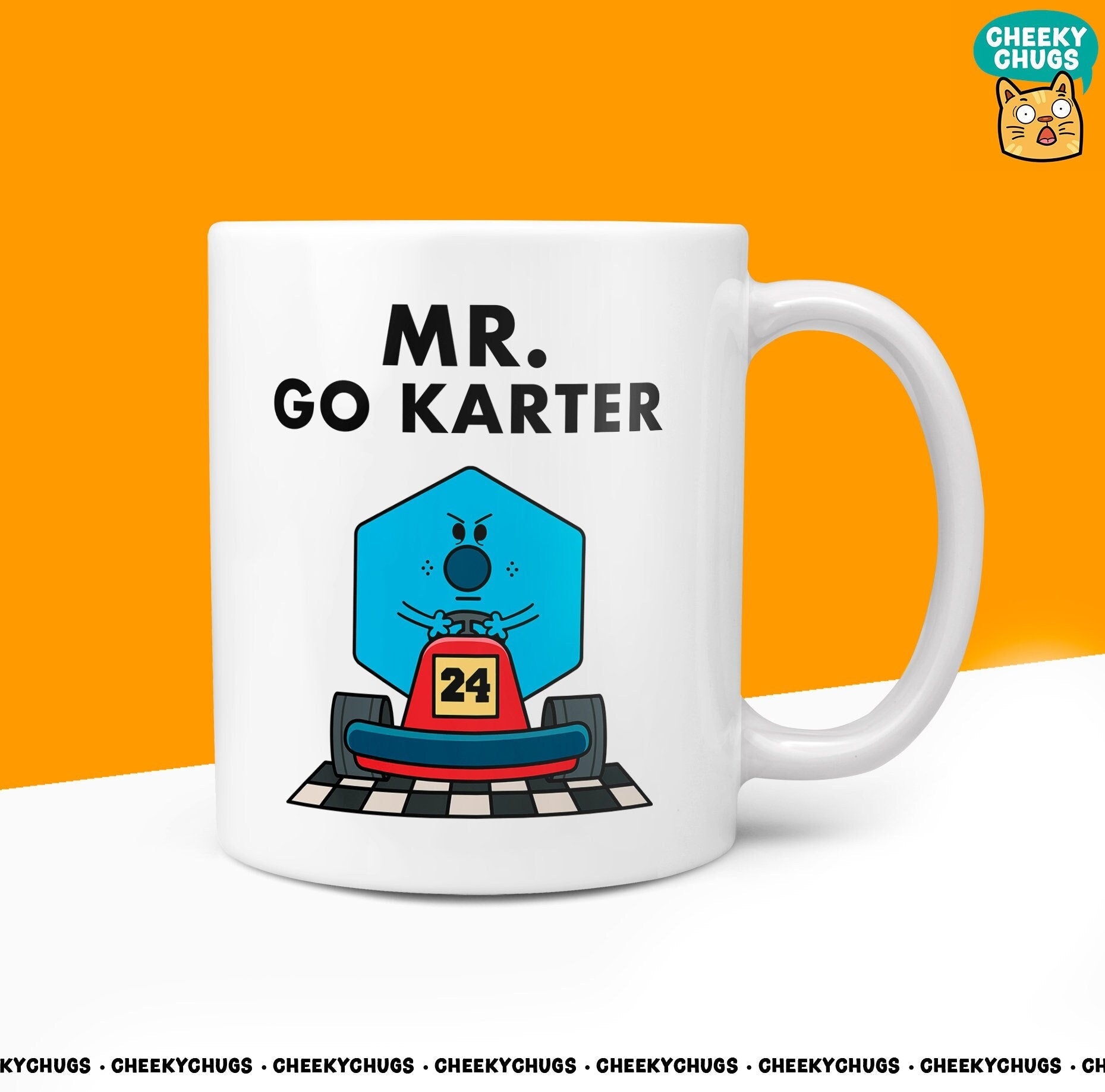 Novelty MR GO KARTER Mug Funny Men Male Man Gift Secret Santa Present Ceramic Novelty Office Birthday Christmas 10oz Coffee Tea Cup - CheekyChugs
