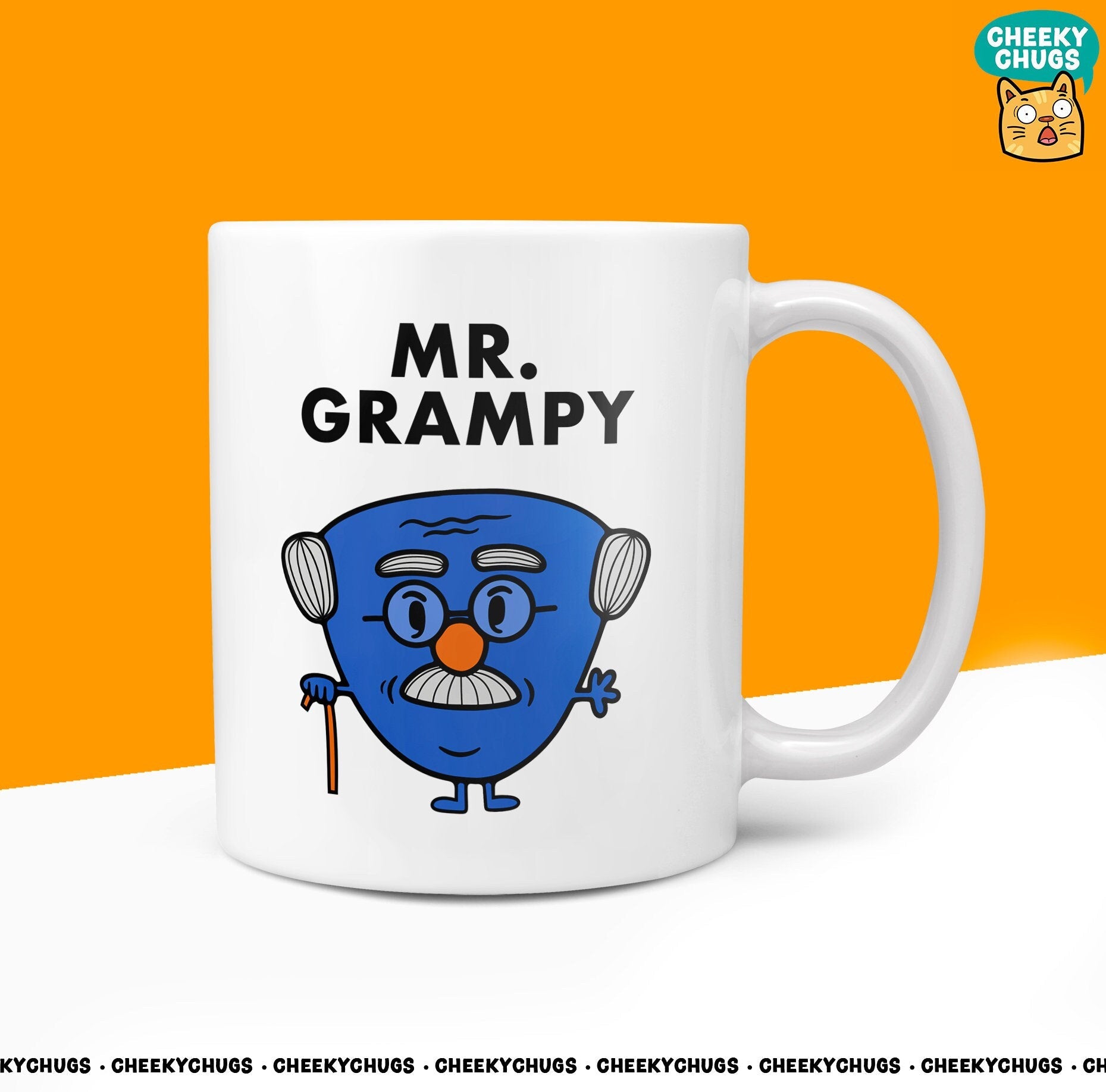 Novelty Mr GRAMPY Mug Funny Men Mr Him Gift Grandad Secret Santa Present Unique Ceramic Novelty Office Birthday Christmas Coffee Tea Cup - CheekyChugs