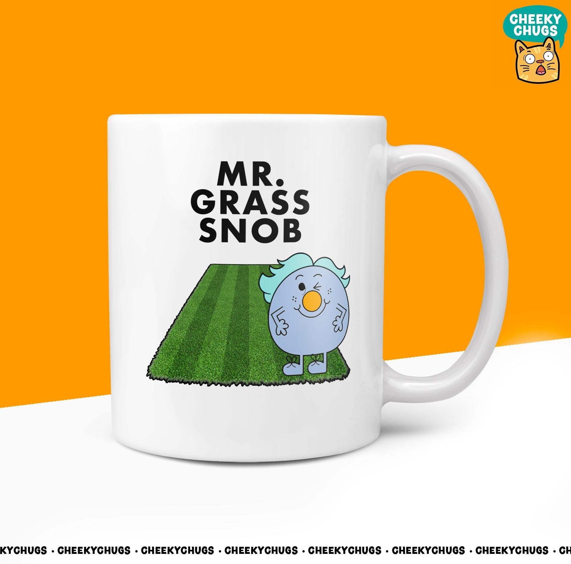 Novelty MR GRASS SNOB Mug Funny Men Man Male Gift Secret Santa Present Ceramic Novelty Office Birthday Christmas 10oz Coffee Tea Cup - CheekyChugs