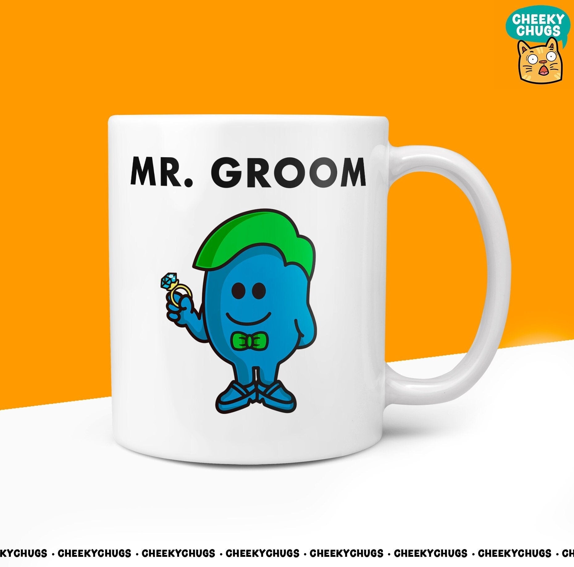 Novelty Mr GROOM Mug Funny Men Mr Him Gift Wedding Present Unique Ceramic Weddings Best Man Ideas Church Stag 10oz Coffee Tea Cup - CheekyChugs