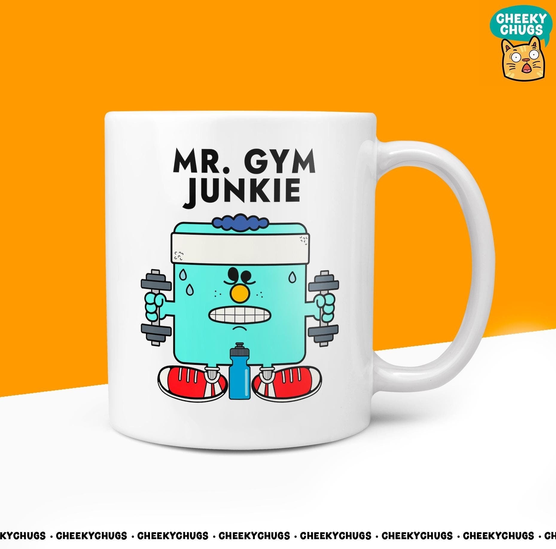Novelty MR GYM JUNKIE Mug Funny Men Mr Him Gift Secret Santa Present Unique Ceramic Boyfriend Office Birthday Christmas Coffee Tea Cup - CheekyChugs