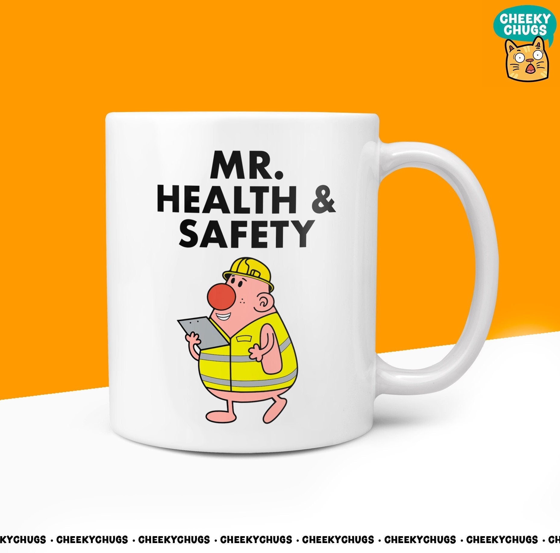 Novelty Mr HEALTH & SAFETY 10oz Coffee Mug - Funny Men Male Cup For Secret Santa Christmas Birthday Engineering Friend Office Coffee Mug - CheekyChugs