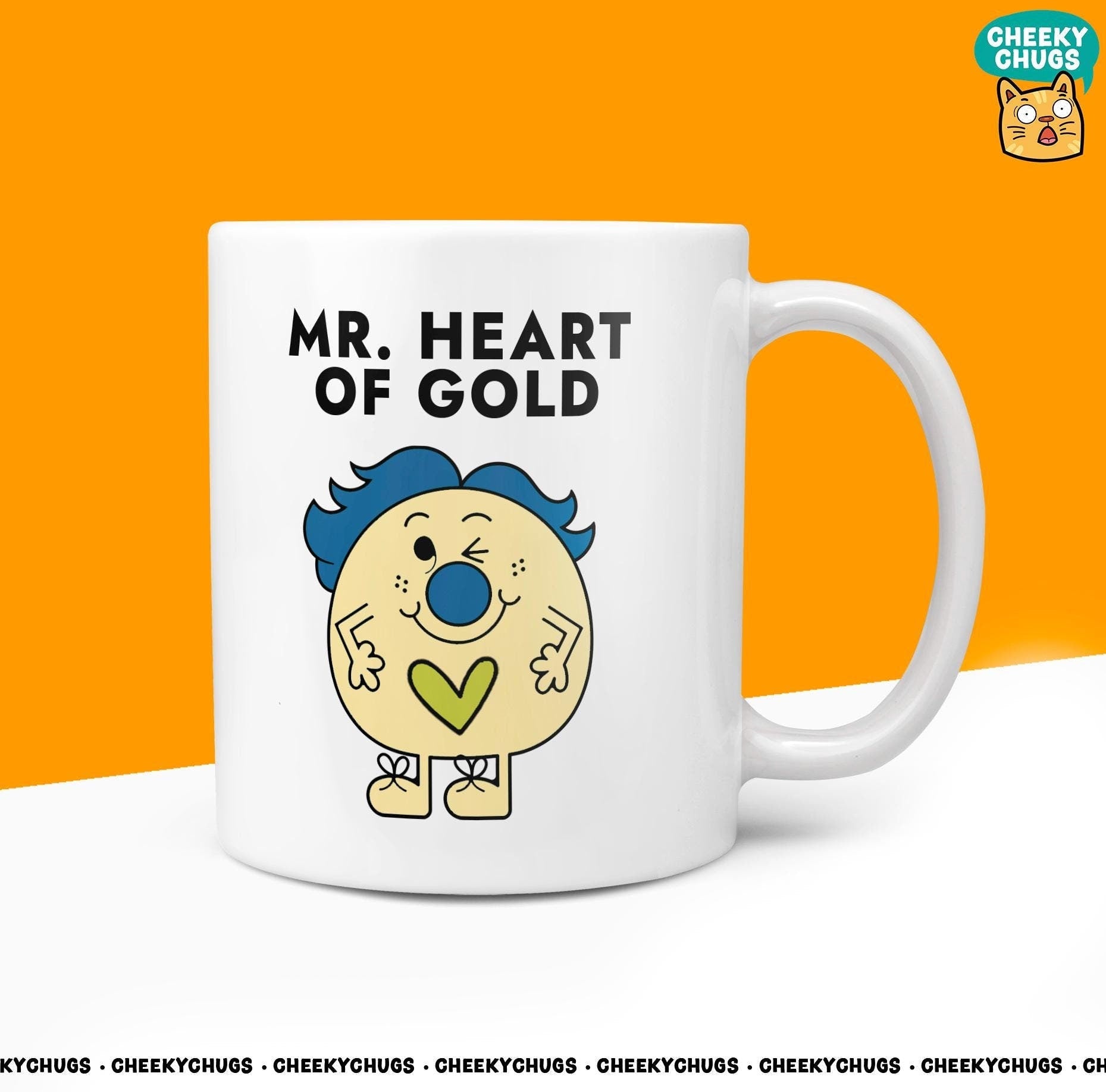 Novelty Mr HEART OF GOLD Mug Funny Men Him Man Men's Gift Secret Santa Present Ceramic Novelty Parody Birthday Christmas Coffee Tea Cup - CheekyChugs