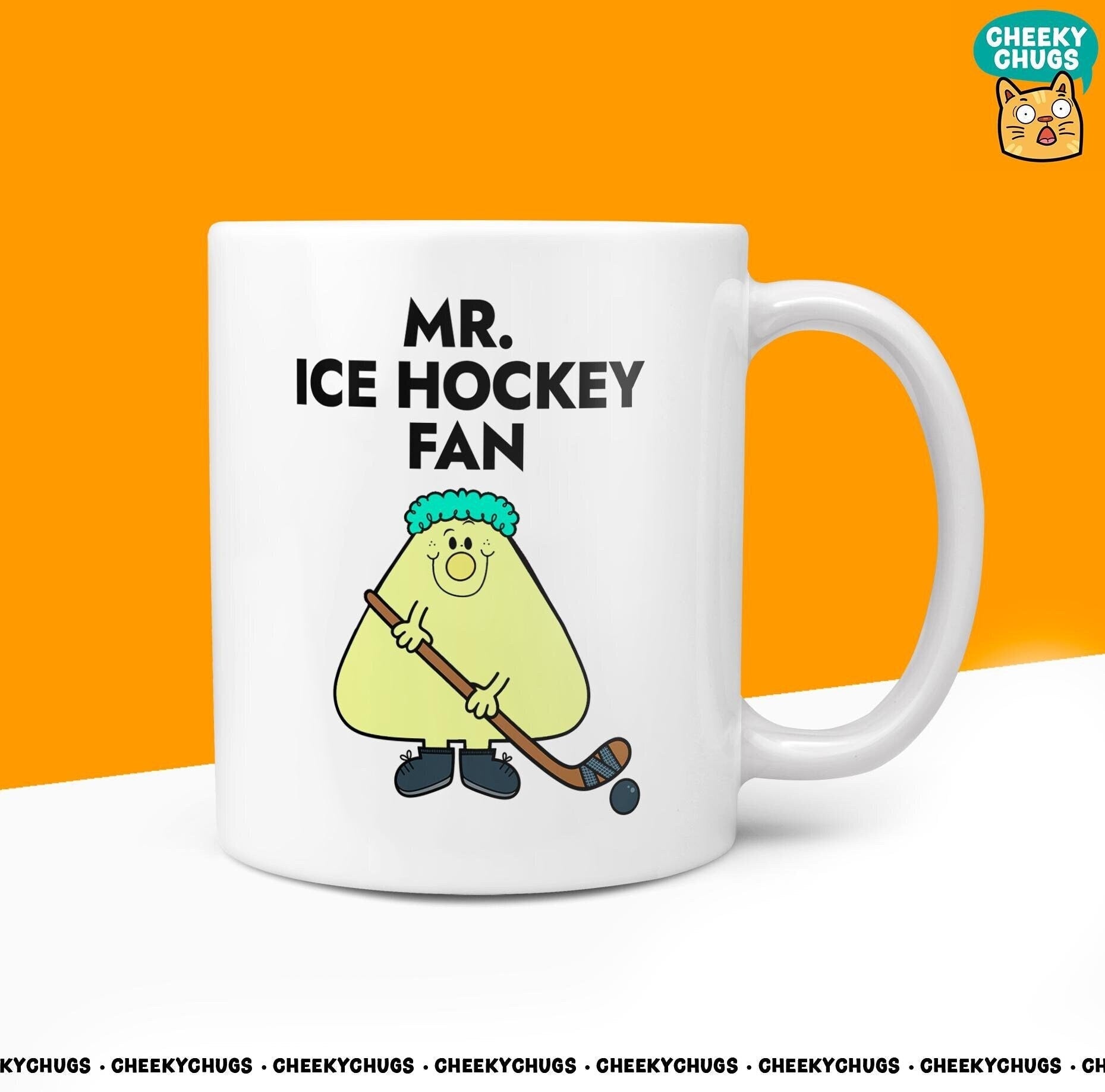 Novelty Mr ICE HOCKEY FAN 10oz Coffee Mug - Funny Gifts For Ice Hockey Lover Men Him Man Office Work Secret Santa Gift Birthday Christmas - CheekyChugs