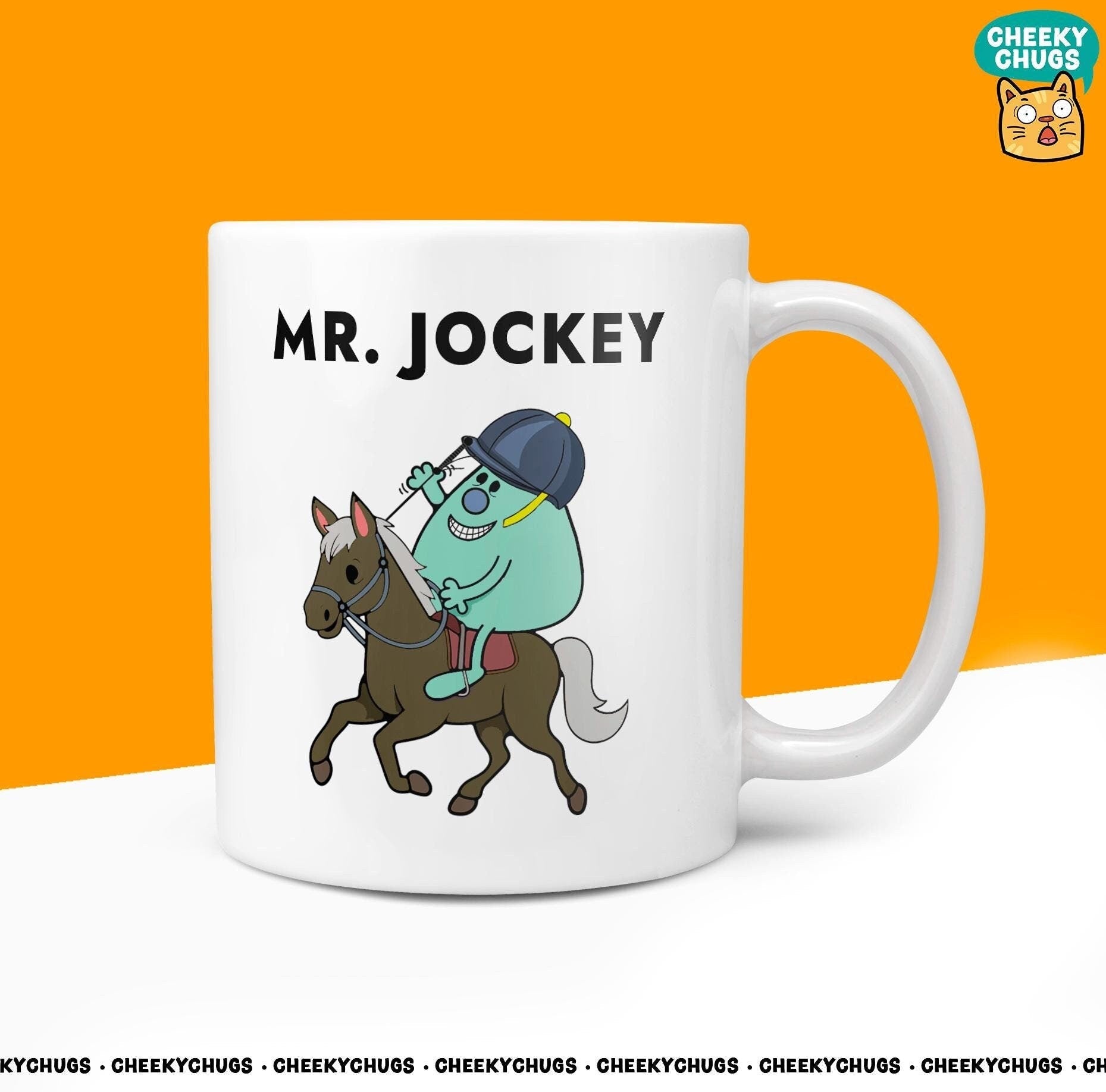 Novelty MR JOCKEY 10oz Coffee Mug - Horse Gifts For Men Him Mens Riding Polo Racing Stables Gift Birthday Christmas - CheekyChugs