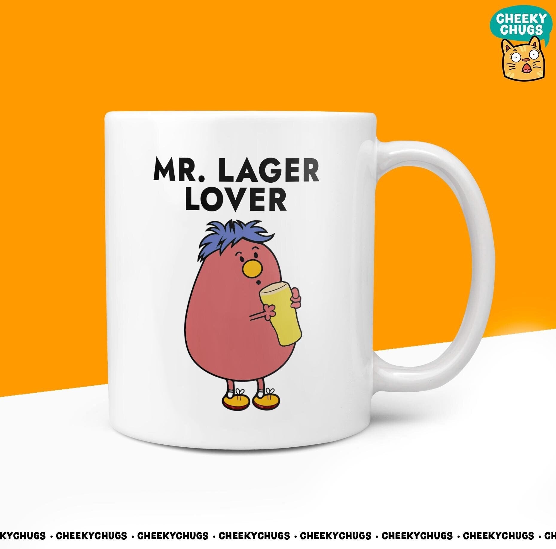 Novelty MR LAGER LOVER Mug Funny Men Him Boyfriend Men's Gift Secret Santa Present Ceramic Novelty Parody Birthday Christmas Coffee Tea Cup - CheekyChugs