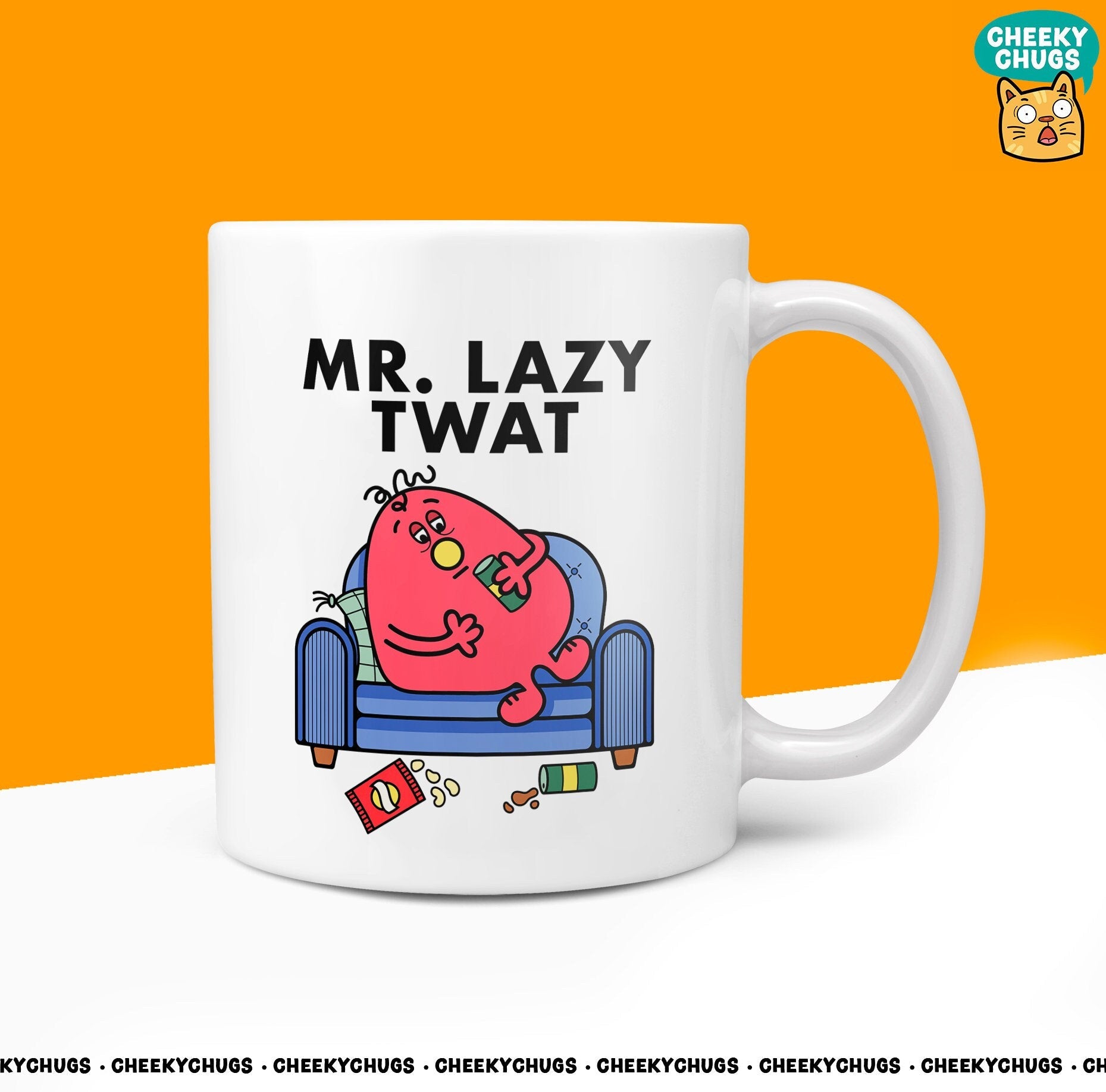 Novelty MR LAZY TWAT 10oz Coffee Mug - Ideal Gift For Lazy Man Dad Boyfriend Secret Santa Birthday Present Gifts for Men Him Design - CheekyChugs