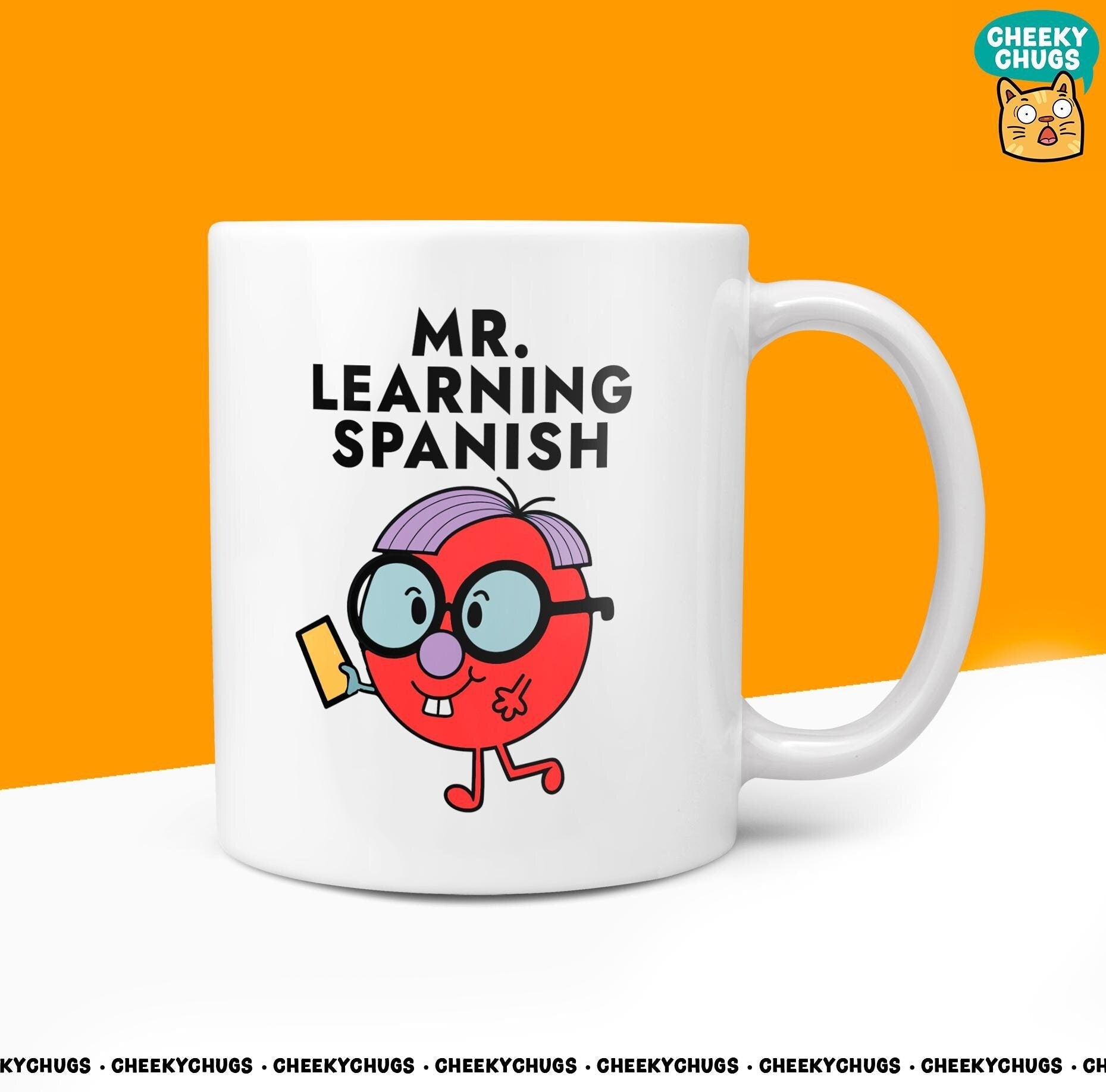 Novelty MR LEARNING SPANISH 10oz Coffee Mug - Funny Men Him Male Character Cup For Christmas Birthday Gift Present Friend Coffee Mugs - CheekyChugs