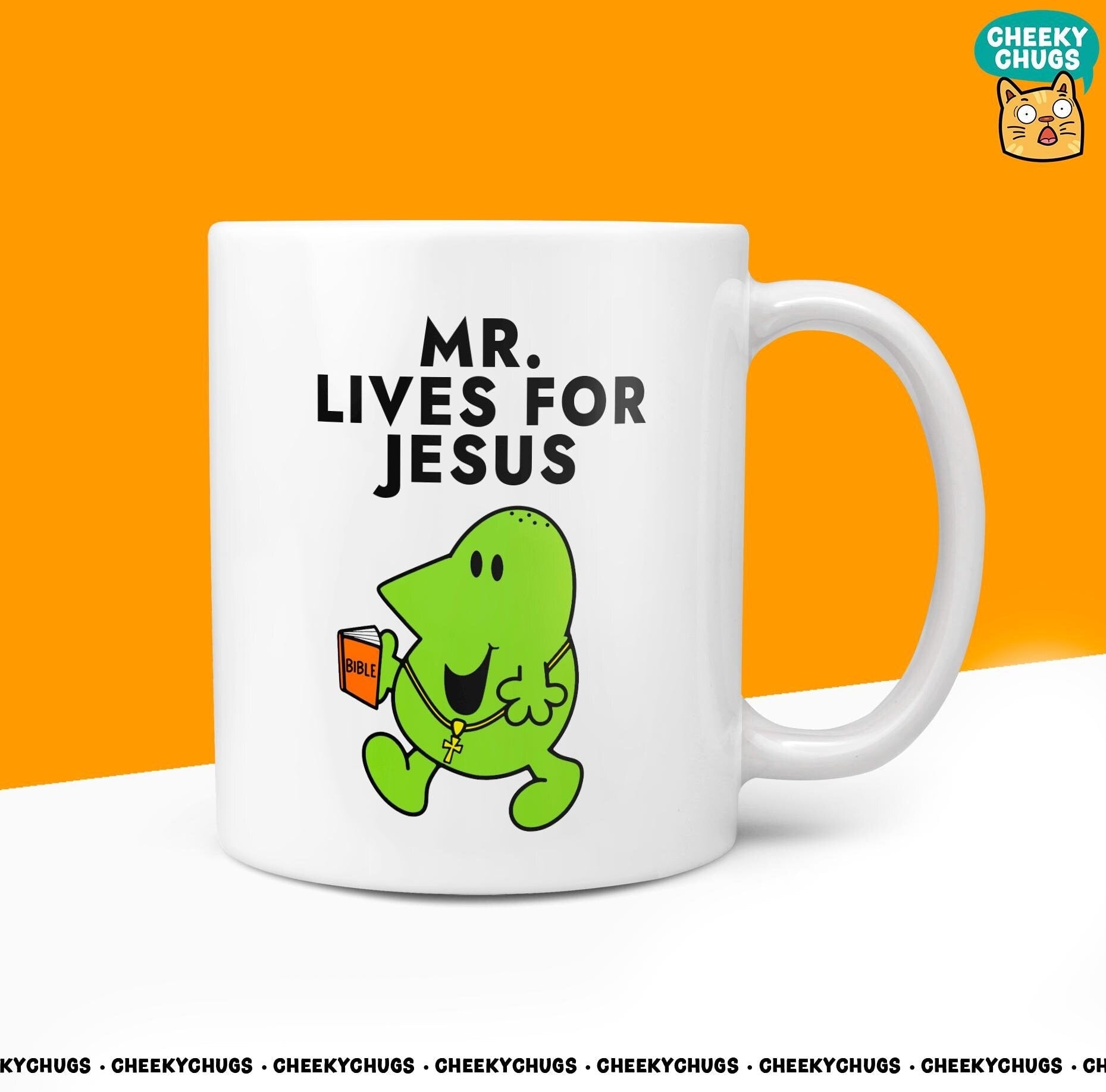 Novelty Mr LIVES FOR JESUS Mug Funny Men Mr Him Gift Secret Santa Present Unique Ceramic Novelty Office Birthday Christmas Coffee Tea Cup - CheekyChugs