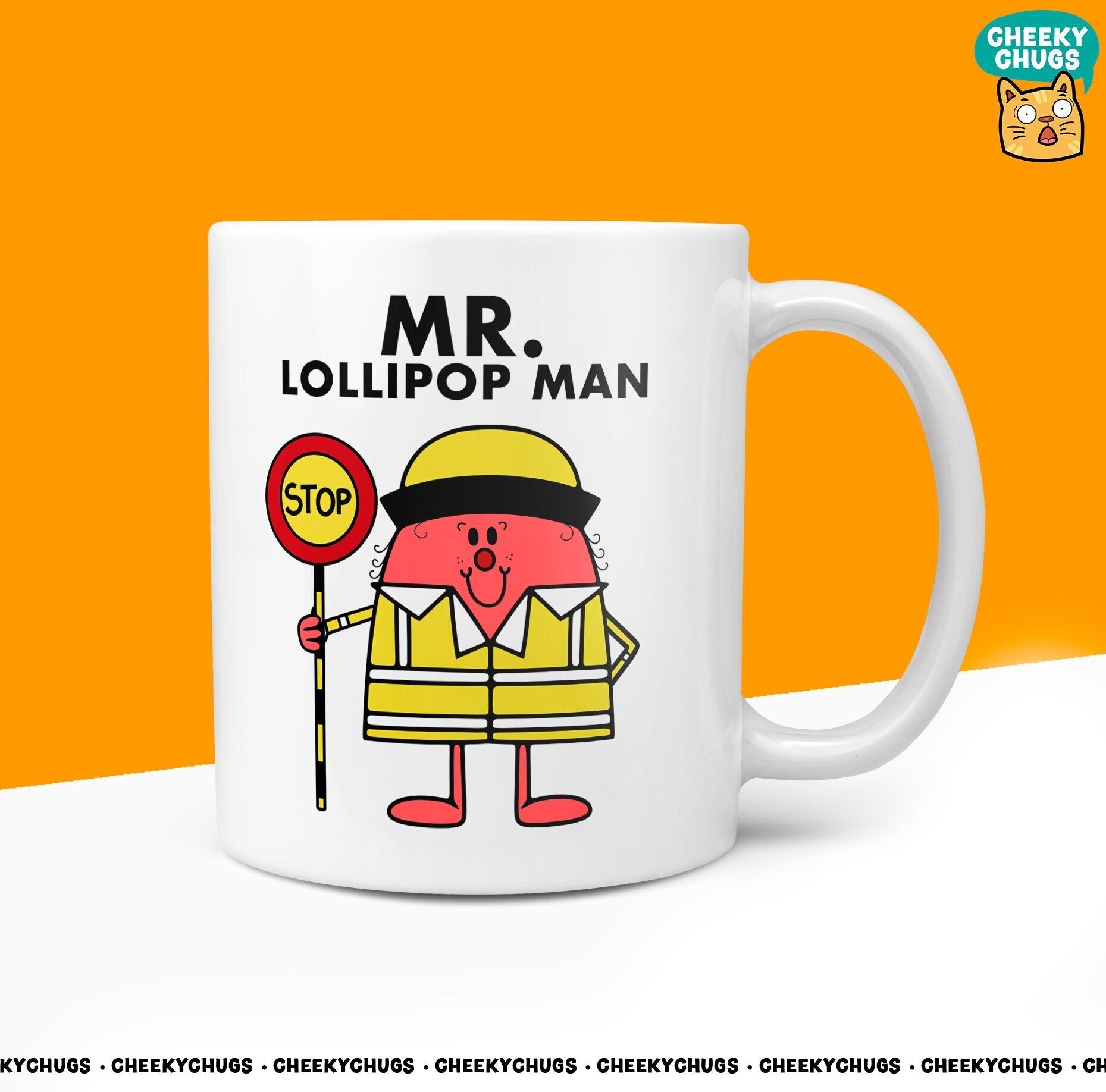 Novelty MR LOLLIPOP MAN 10oz Coffee Mug - School Gifts For Her Men Him Male Lollipop Road Crossing Gift Thank You Leaving - CheekyChugs