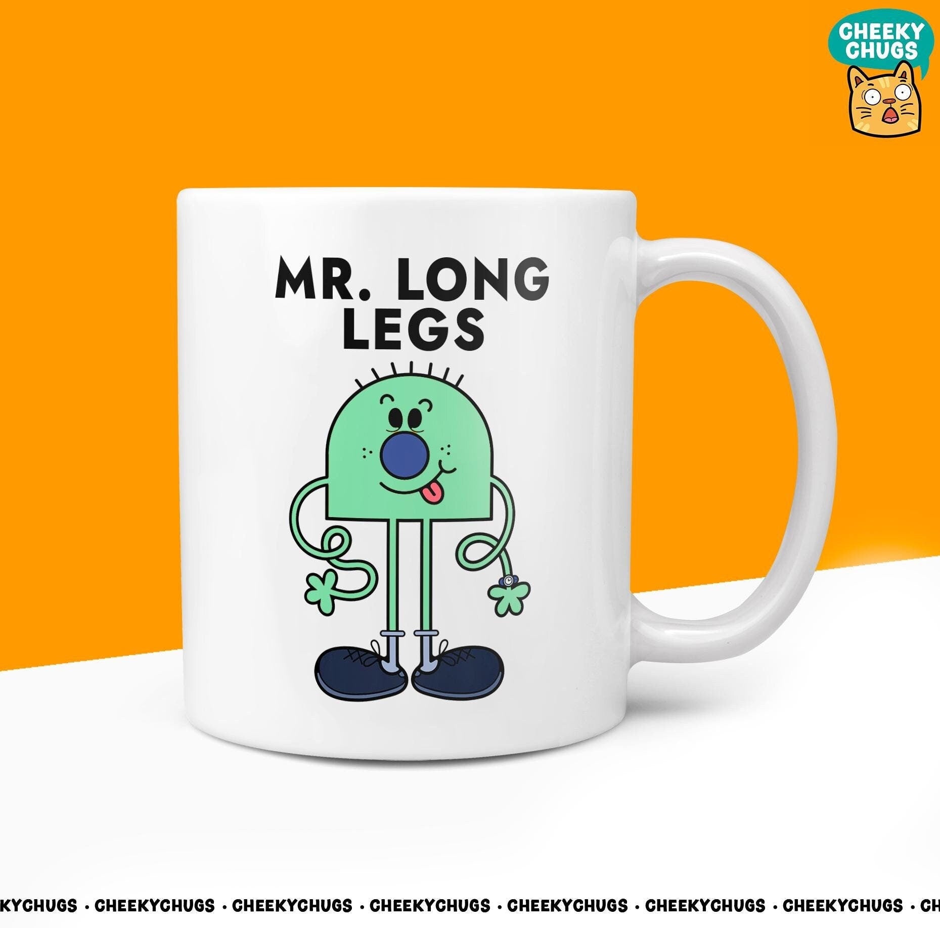 Novelty MR LONG LEGS 10oz Coffee Mug - Ideal Tall Friend Gift for Men Tall Height Family Birthday Christmas Gifts For Him - CheekyChugs