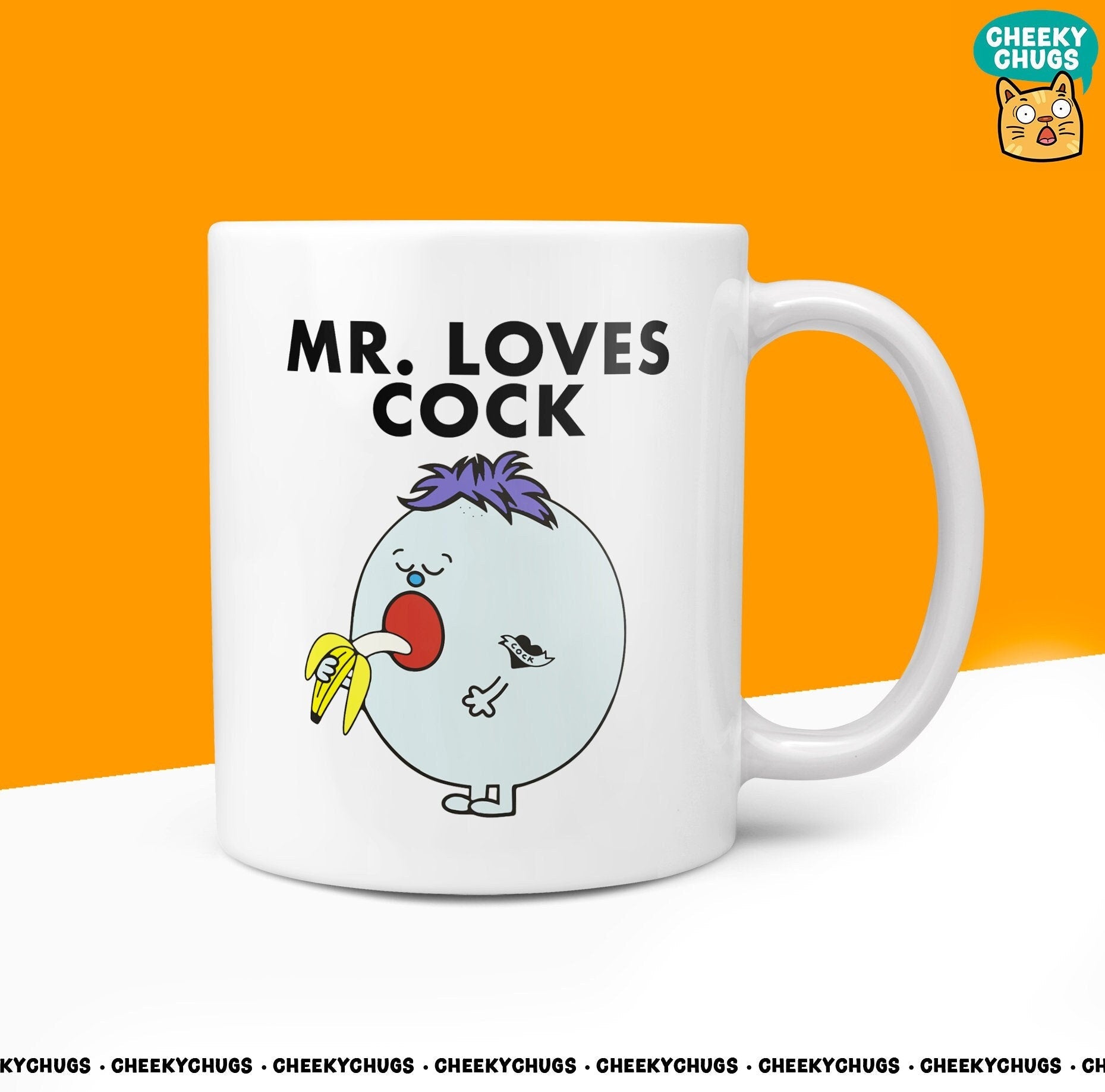 Novelty MR LOVES COCK Mug Funny Men Men's For Him Gift Secret Santa Present Unique Rude Ceramic Novelty Birthday Christmas 10oz - CheekyChugs