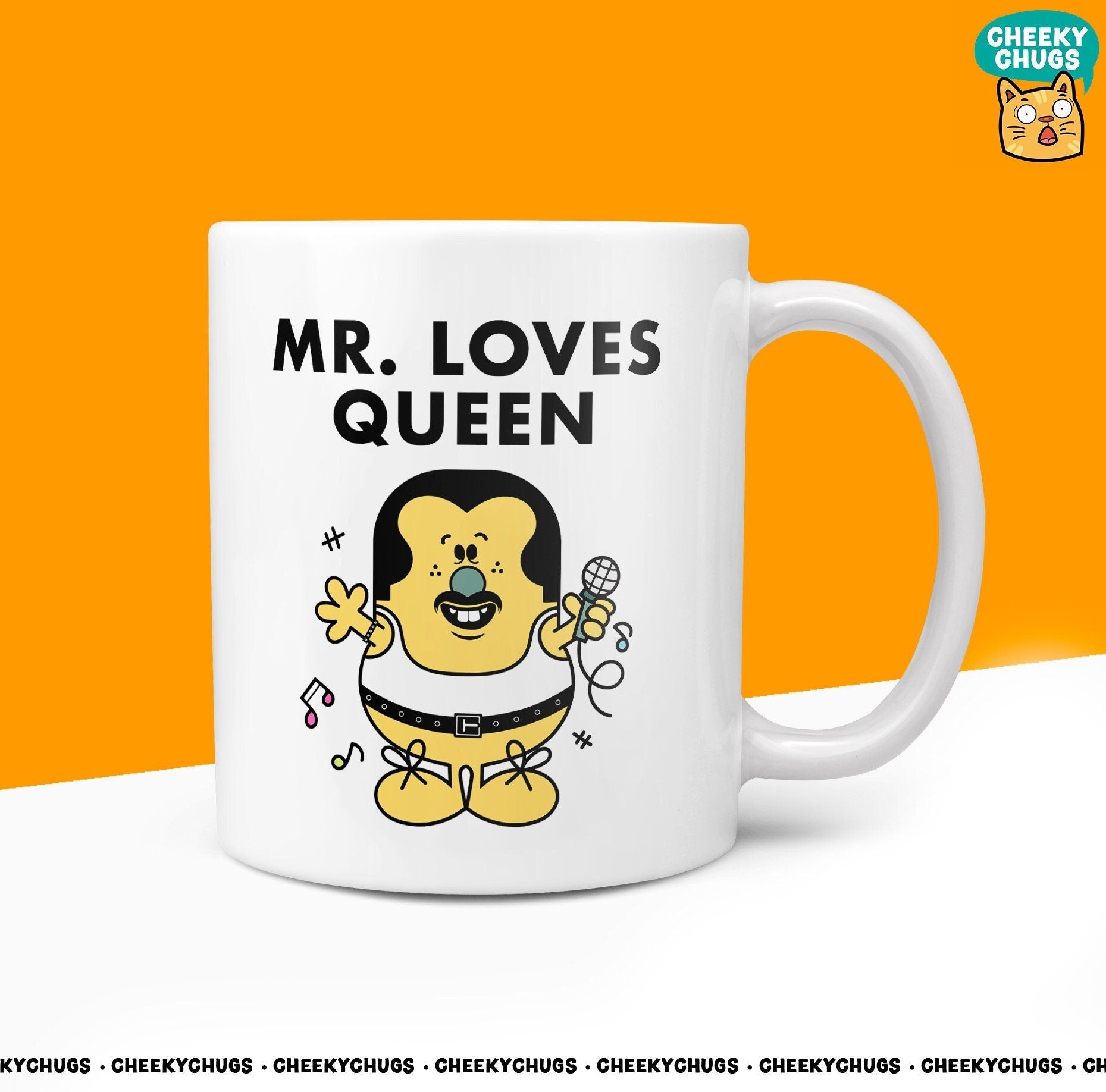 Novelty Mr LOVES QUEEN Mug Funny Men Mr Him Gift Secret Santa Freddie Mercury Inspired Novelty Office Birthday Christmas 10oz Coffee Tea Cup - CheekyChugs