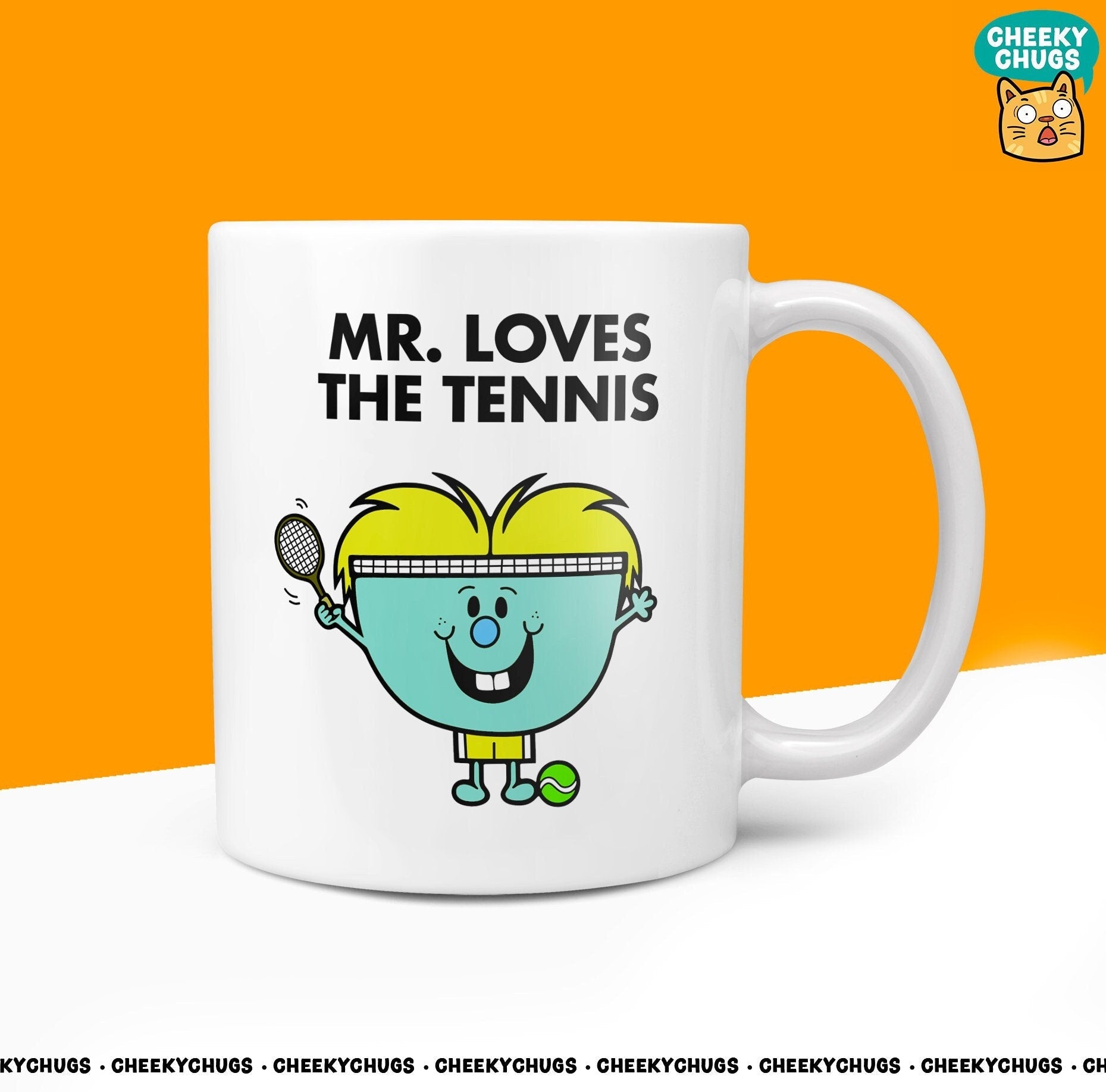 Novelty MR LOVES TENNIS Mug Funny Men Mens Boys Gift Secret Santa Present Unique Rude Ceramic Novelty Birthday Christmas - CheekyChugs