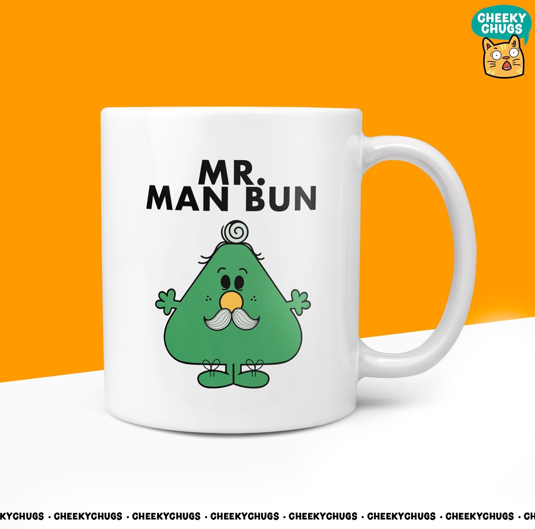 Novelty MR MAN BUN 10oz Coffee Mug - Ideal Gift For Man Bun Hair Top Knot Boyfriend Secret Santa Birthday Present Gifts for Men Him Design - CheekyChugs