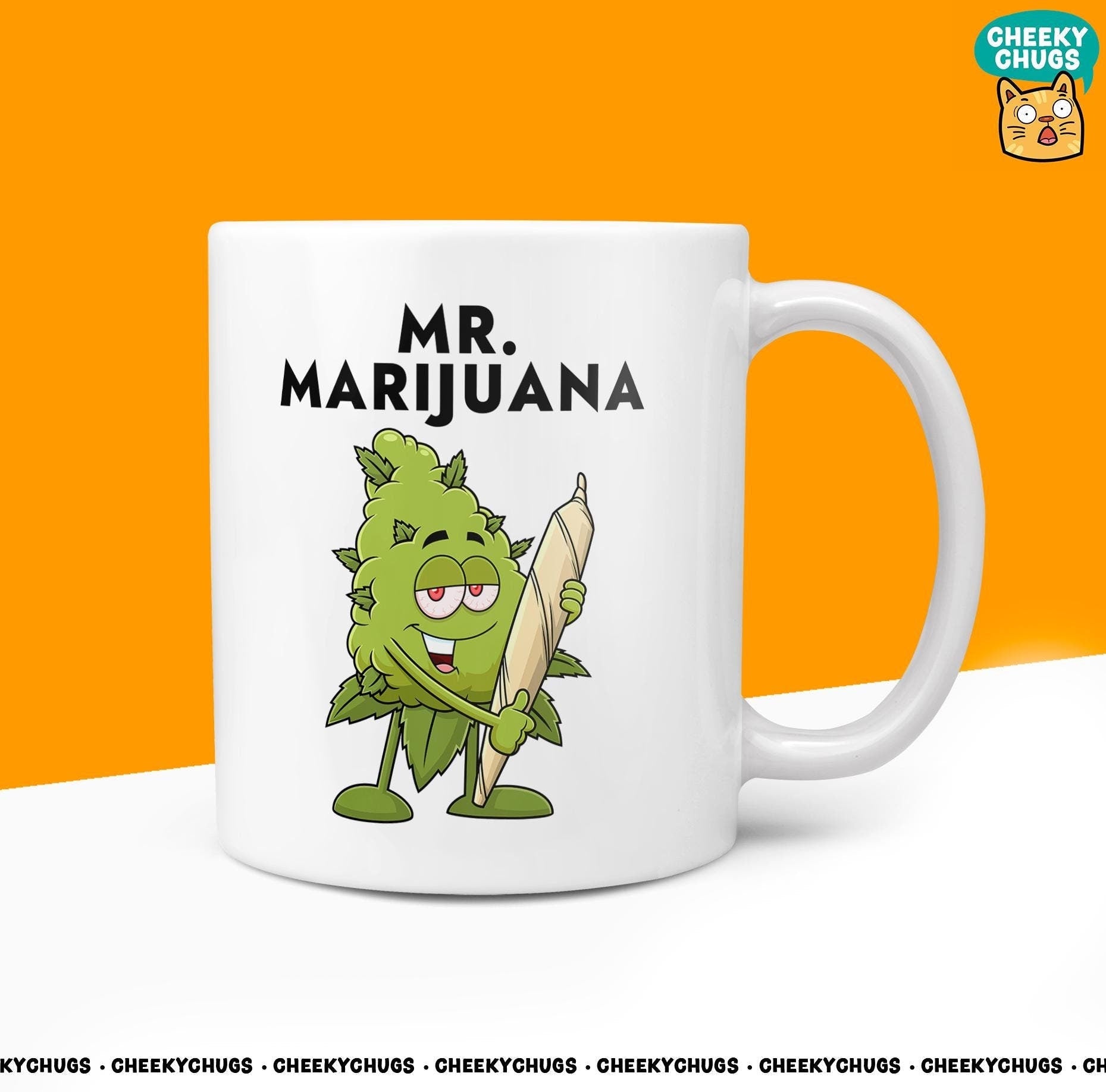 Novelty MR MARIJUANA Mug Funny Men Mr Him Gift Secret Santa Present Unique Ceramic Novelty Office Birthday Christmas Coffee Tea Cup - CheekyChugs