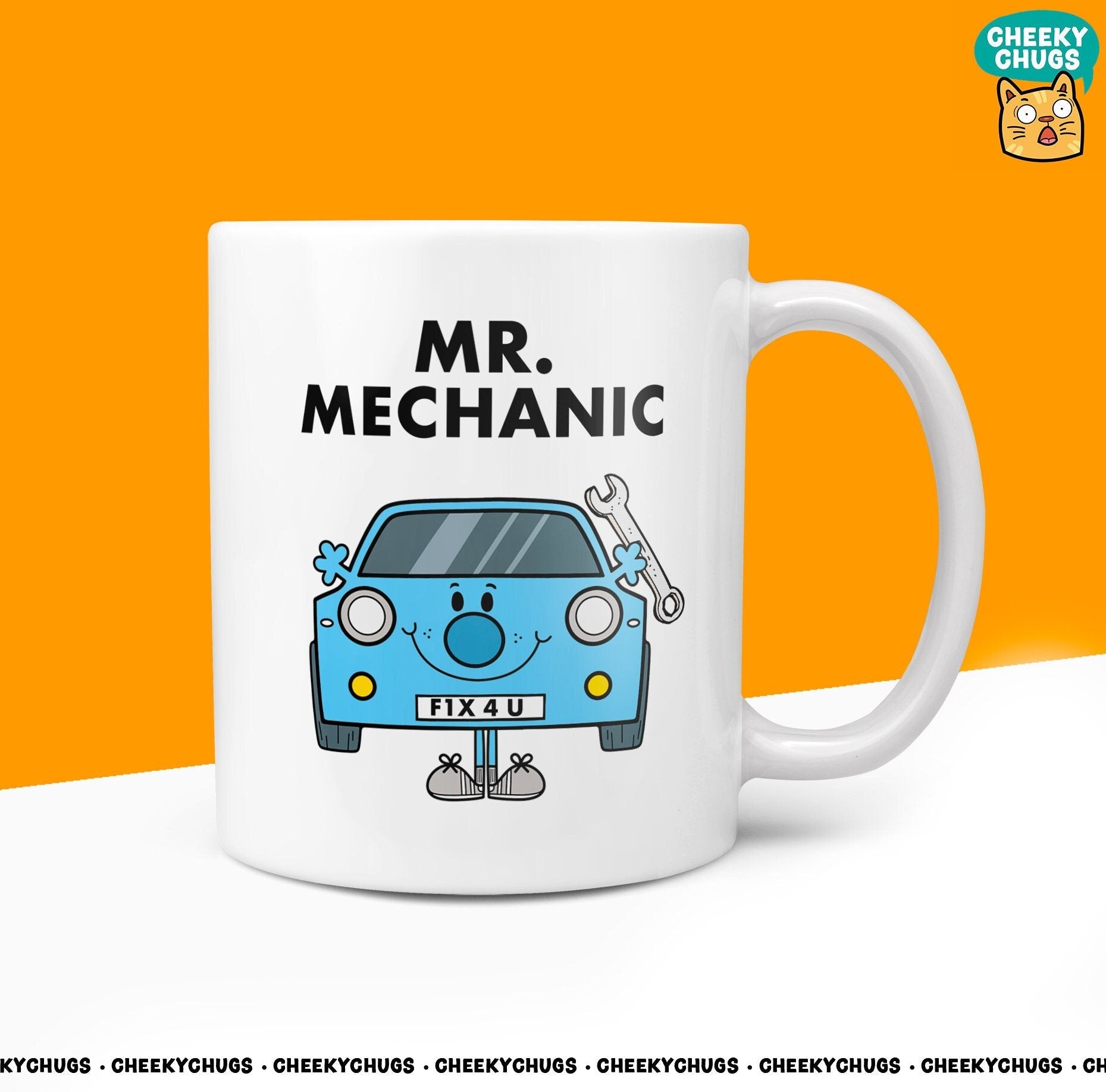 Novelty MR MECHANIC Car Men's Automotive Oil Change Boys Men Gift For Him Garage Repair MOT Gifts 10oz Coffee Tea Mug - CheekyChugs